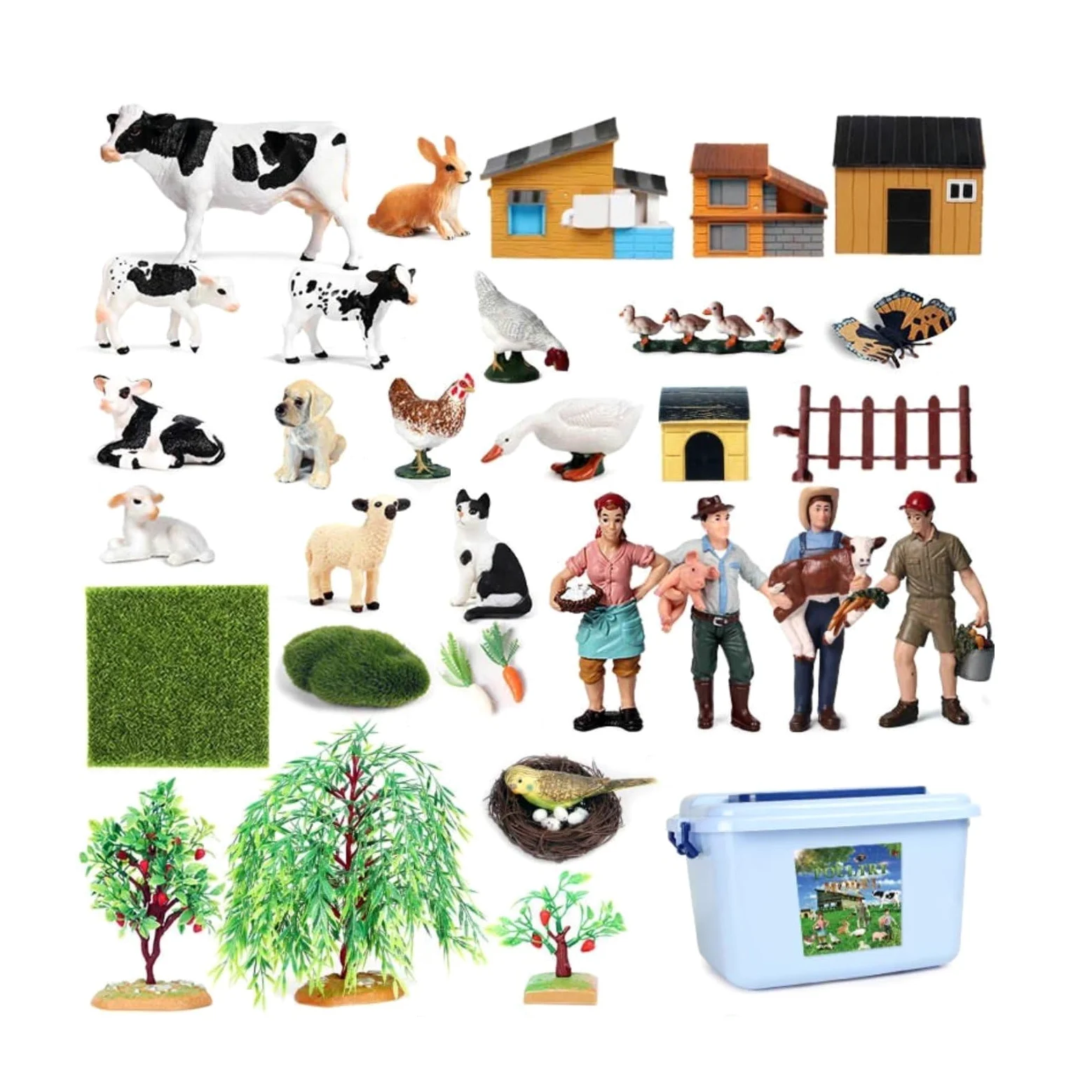 Set Animali Della Fattoria Stimola l'immaginazione Set Animali Fattoria Realistici Motricità Fine Farm Animal Playset per Bambini