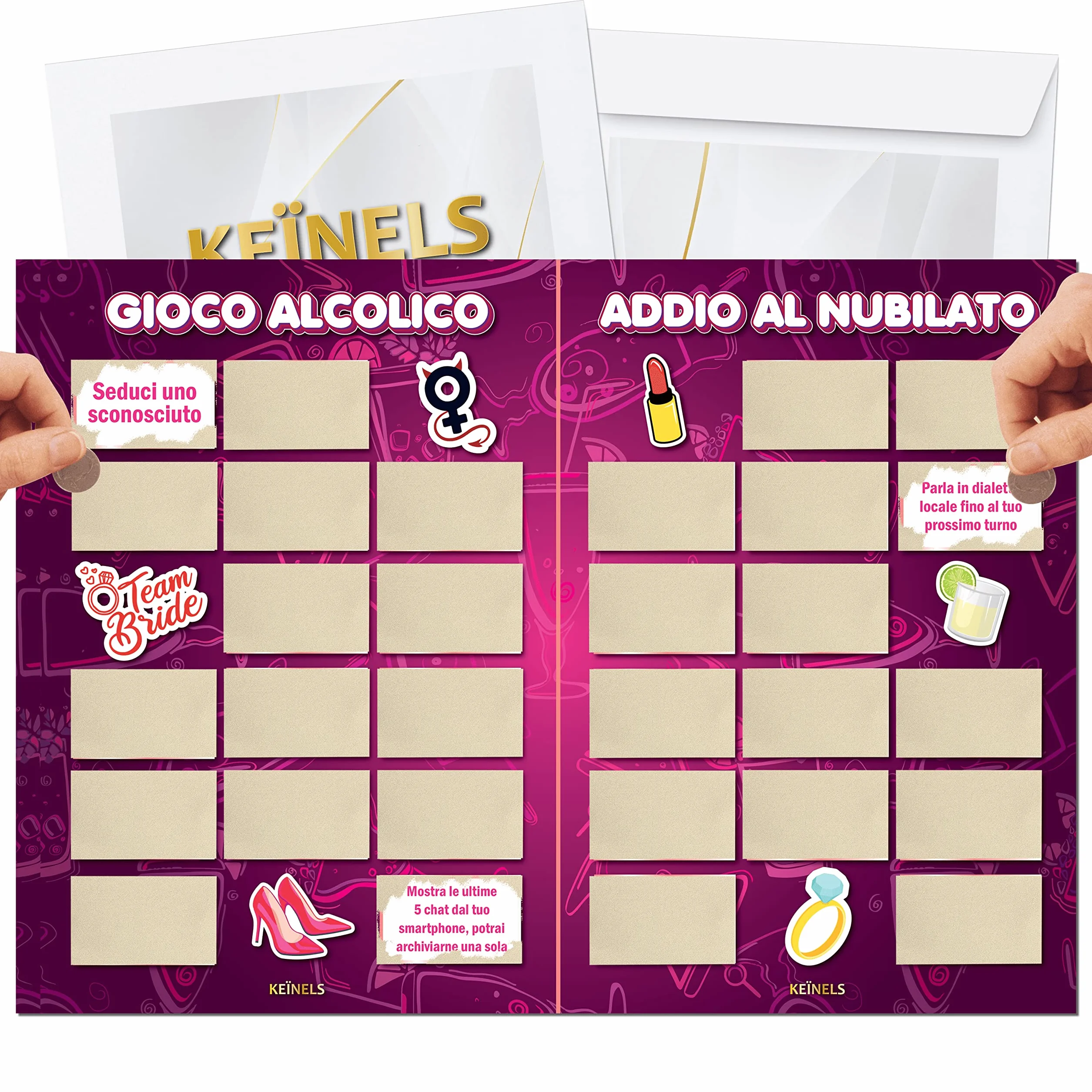 Giochi Alcolici Addio al Nubilato Calendario Alcolico da Tavola Gratta e Vinci Kit Scherzi per Bere