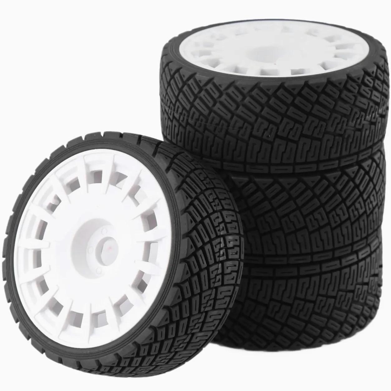 4PZ Gomme Rally RC 100mm 1/7 1/8 Esagono 17mm | ARRMA, Traxxas, Redcat, Team Losi, Kyosho, HPI WR8, HSP(White)