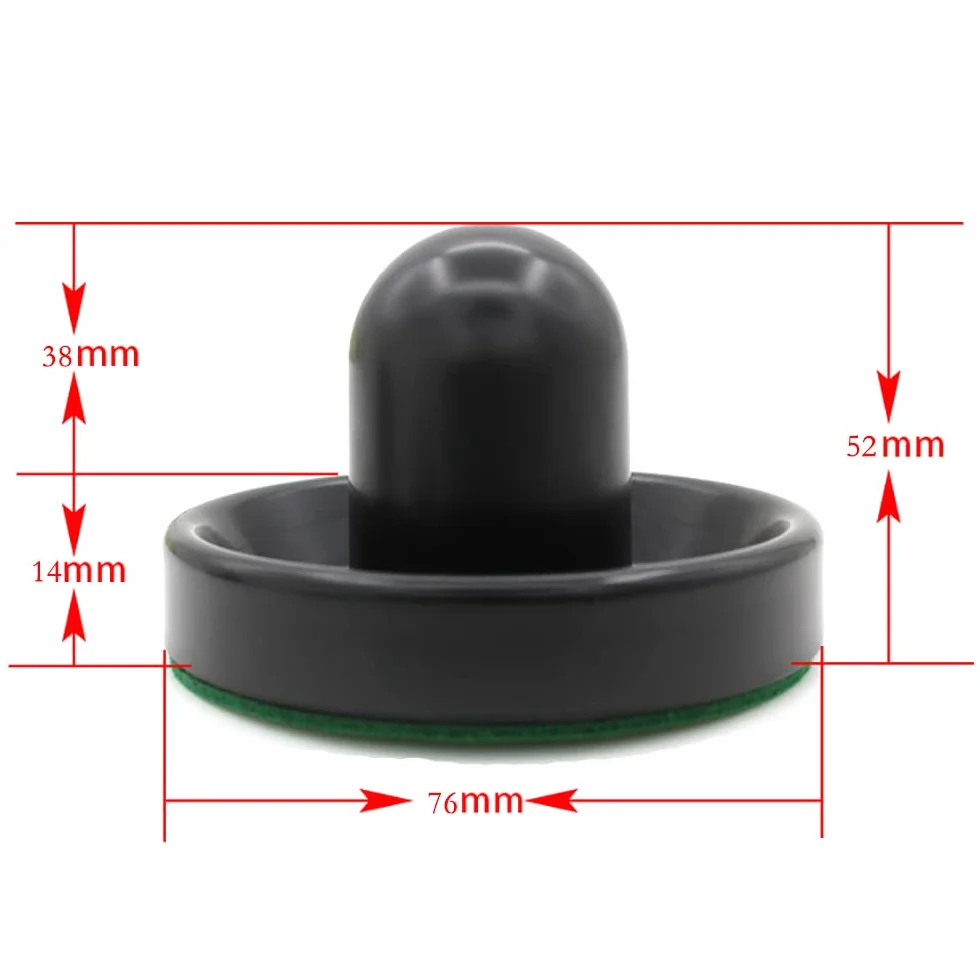 Set da 4 Pezzi per Hockey da Tavolo 76 mm 4 cursori per Air Hockey con 4 Flanella 8 Dischi - Nero