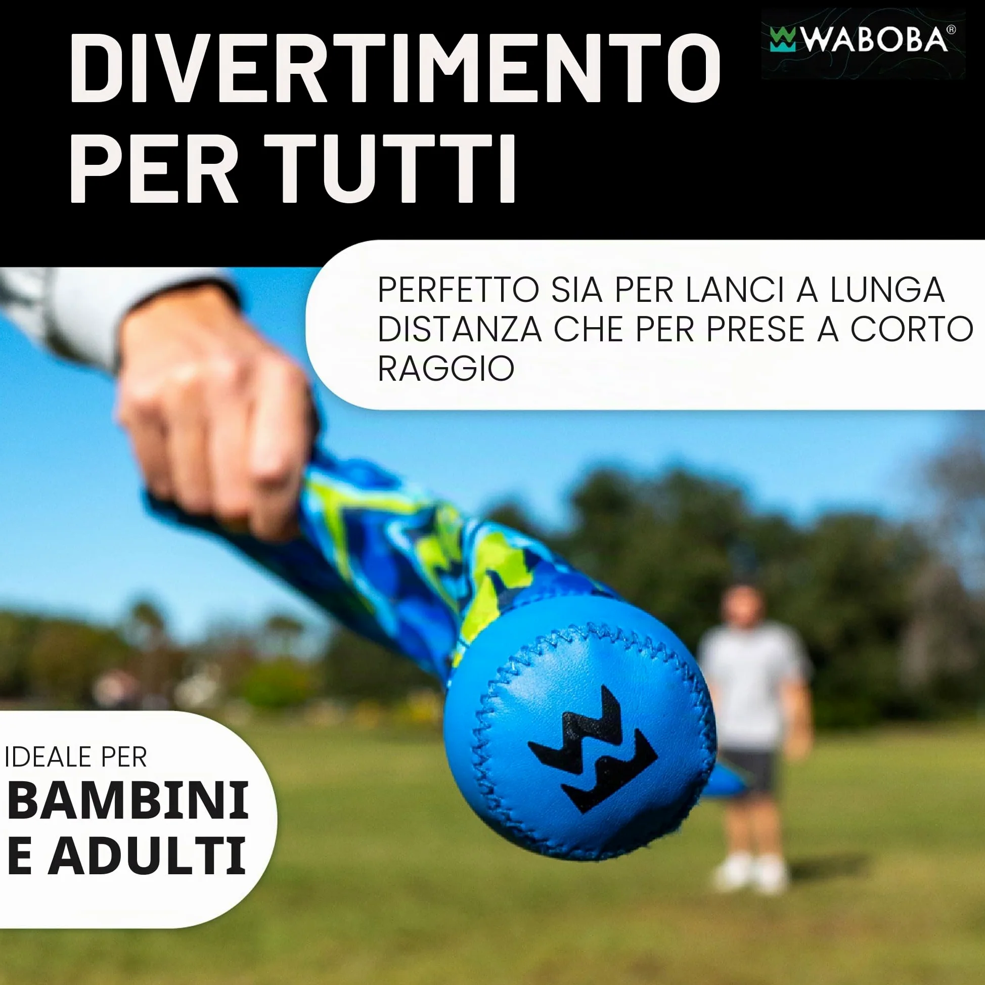 Waboba Tailball - Giocattolo da lancio con coda lunga, 80 cm, per bambini e adulti