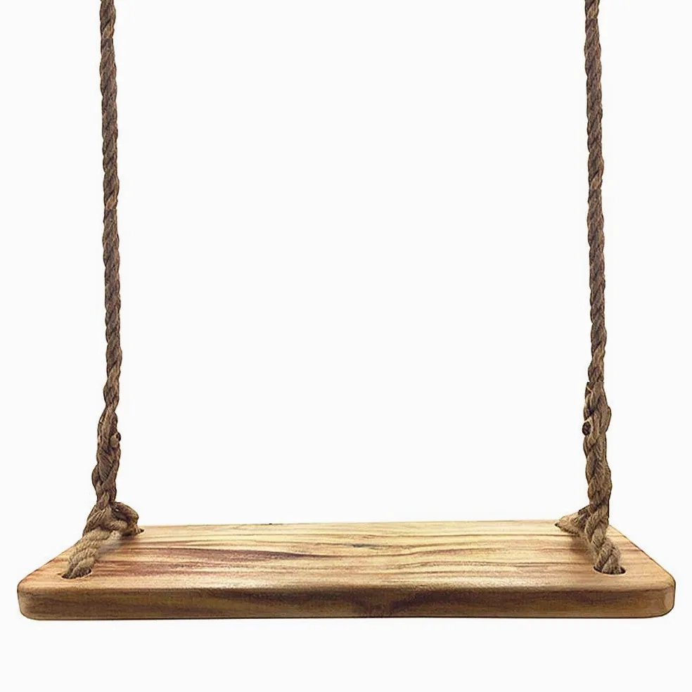 Aoneky Altalena Legno da Giardino 60x20x3cm, con Corda 3,7M, Carico Massimo:160KG -Sedile da Altalena per Bambini e Adulti su Albero Esterno (Paulownia Round)
