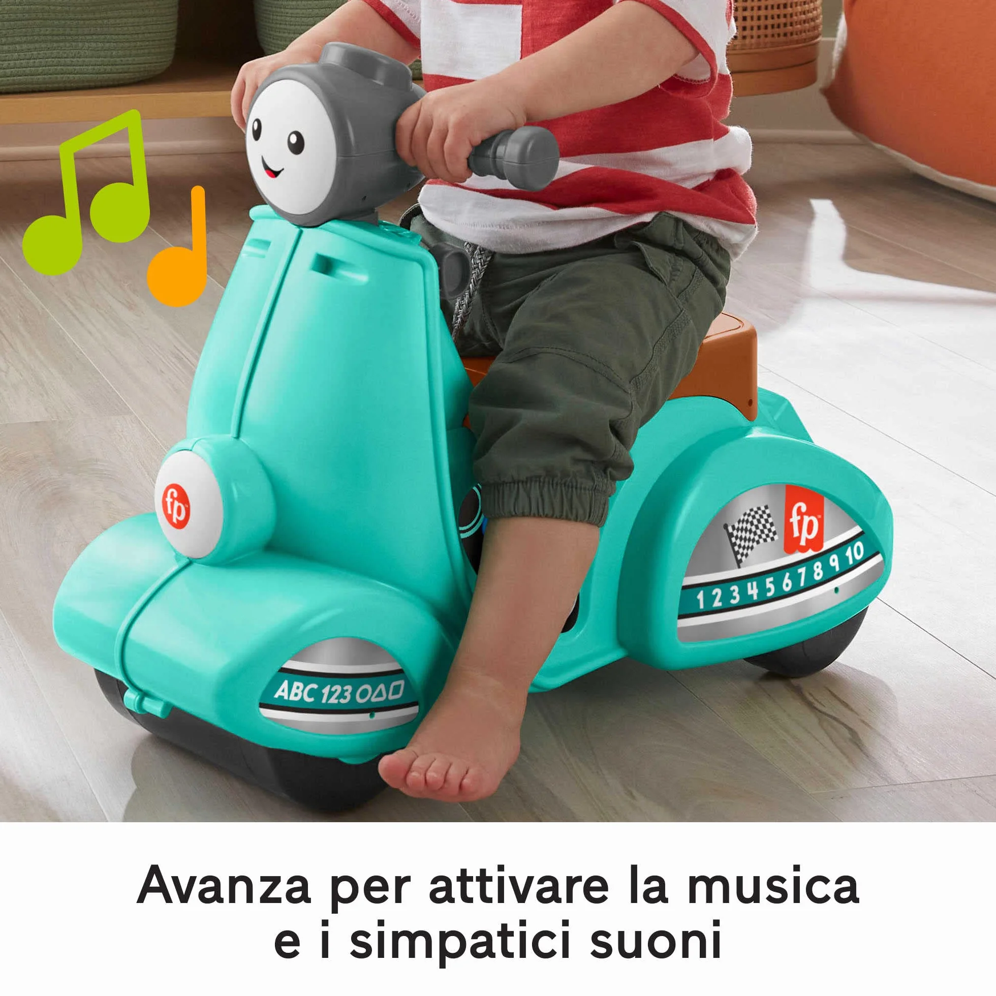 Fisher-Price Ridi & Impara Smart Stages Scooter Giocattolo cavalcabile Primi Passi Multilingue Bambini 12+ Mesi HMV76