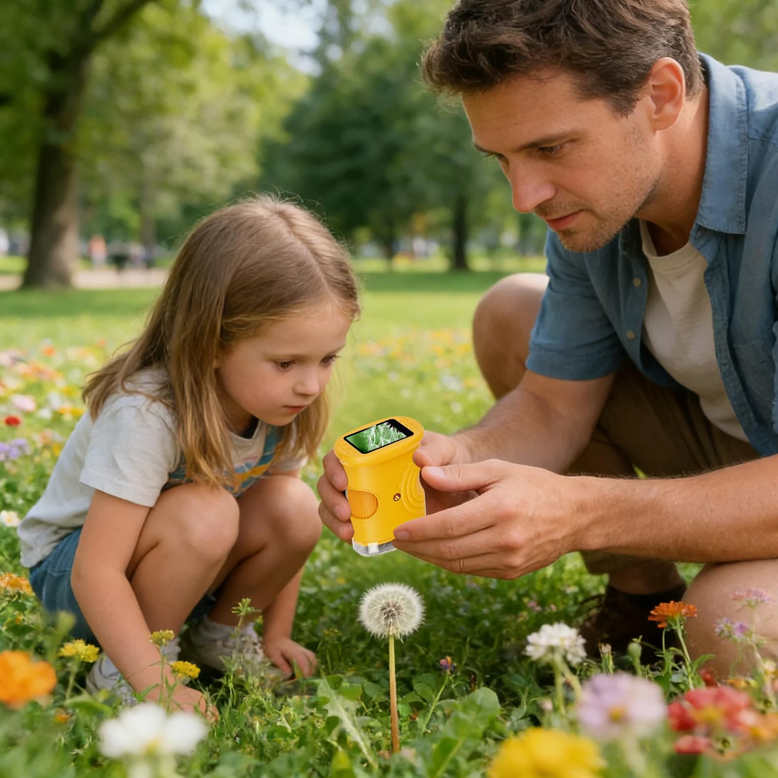 Microscopio Digitale per Bambini 1000X Giocattoli Educativi Ricaricabili | Microscopio Digitale Portatile Con Schermo Da 5 Cm per Ragazzi Laboratorio Casa Scuola Natura All'aperto Bambini e