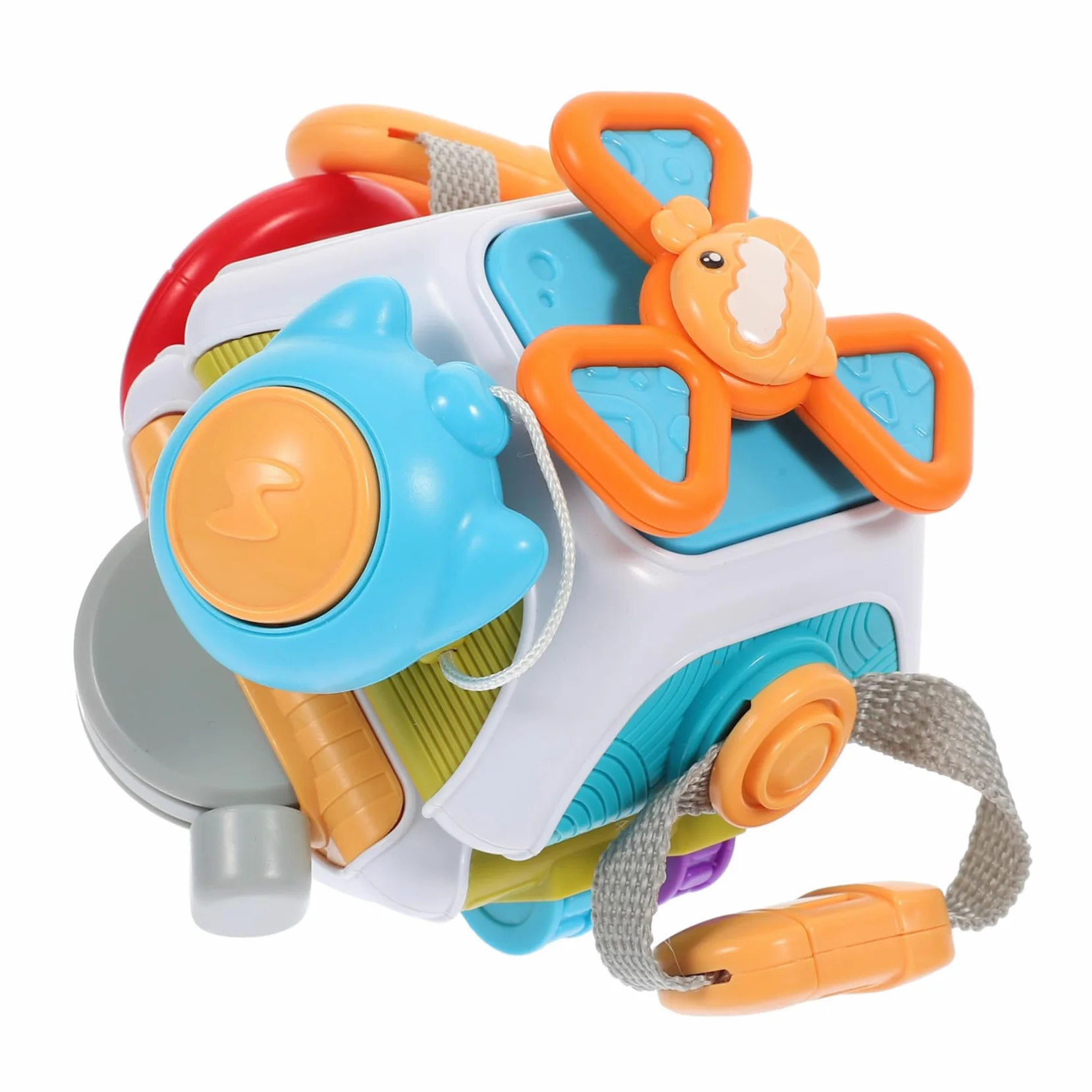 Busy Cube Giocattolo Sensoriale Montessori in Plastica per Ragazzo Ragazza | Leggero, senza Angoli Rigidi, per Viaggi e Uso Scolastico, Stimola la Manualità Fine