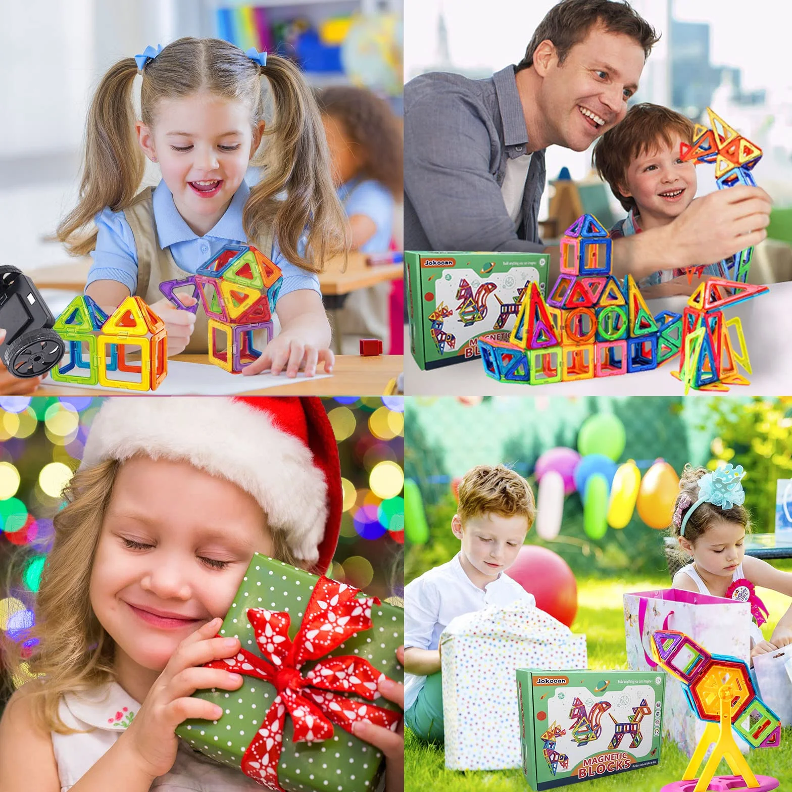 Costruzioni Magnetiche Bambini 68 Pezzi, Blocchi Magnetici STEM Montessori Giochi Educativi per Bambini dai 3 Anni