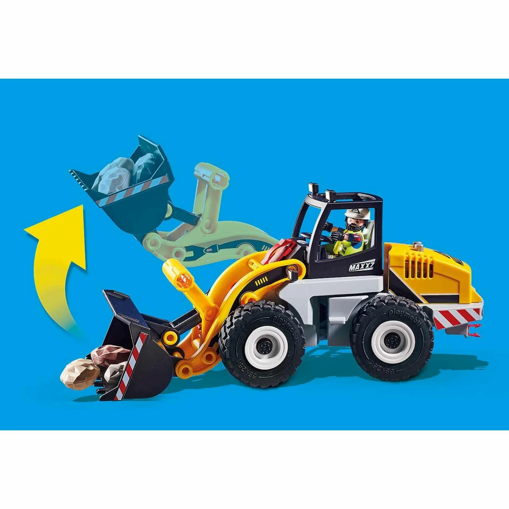 PLAYMOBIL 70445 City Action Construction Front End Loader with Movable Bucket, for Children Ages 5+