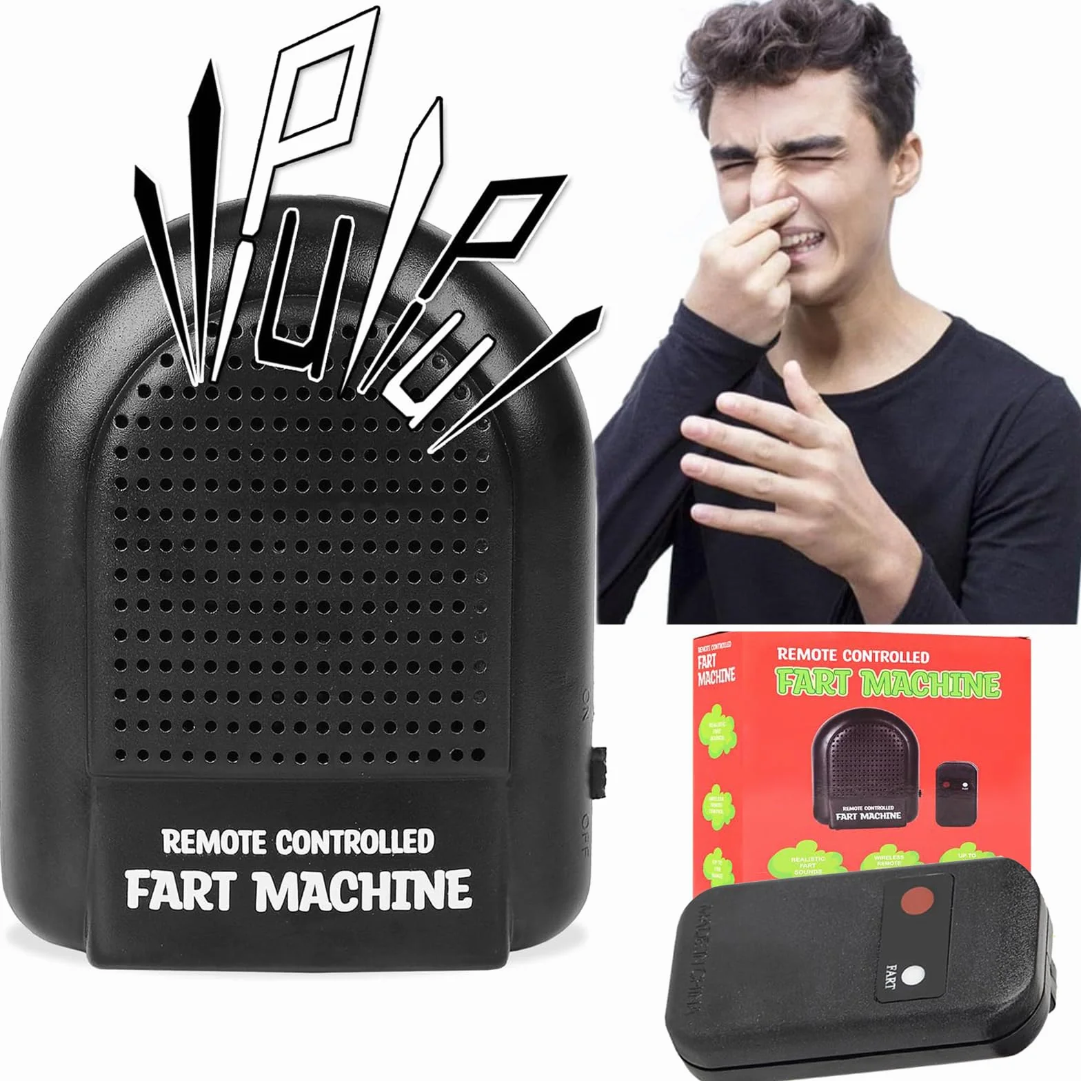 Pipihome Macchina per Scoregge, Scorregge Finte, Scatola per Scoreggia con Telecomando, Prank Noise Maker, Fart Box Fart Toy Prank Noise Maker per Adulti (A)