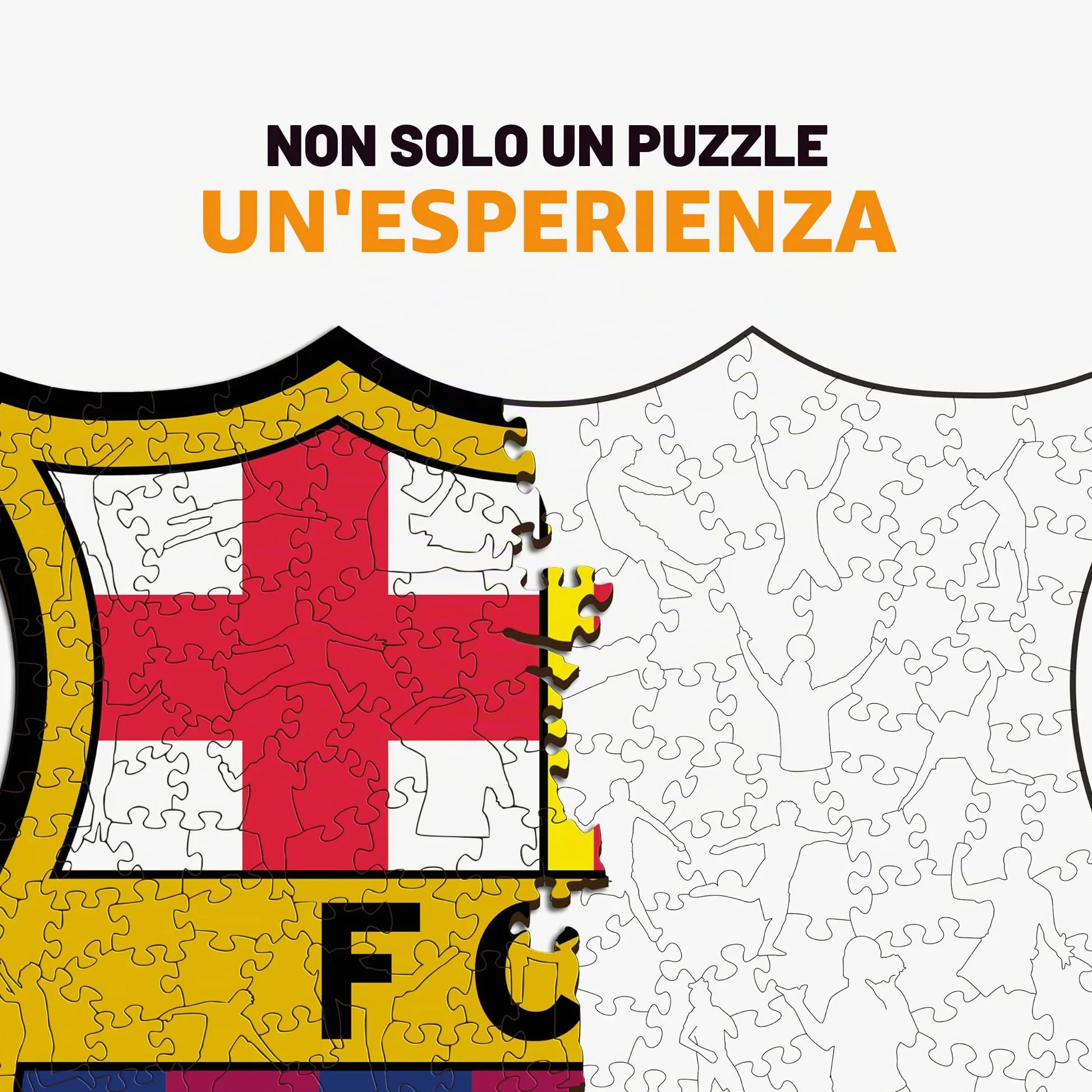 Iconic Puzzles, Barcellona Logo, Prodotto Ufficiale, Puzzle in Legno per Adulti e Bambini, Legno 100% Sostenibile