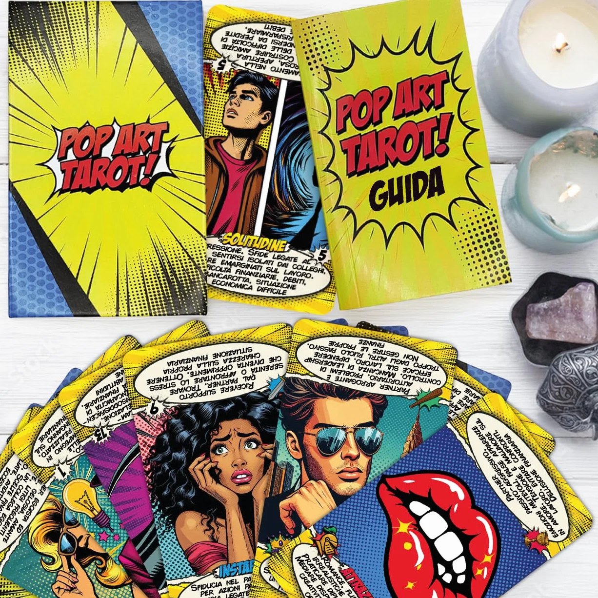 Tarocchi Pop Art – Carte Italiane con Significato e Manuale per Principianti e Avanzati – Scatola Magnetica Regalo 400gsm