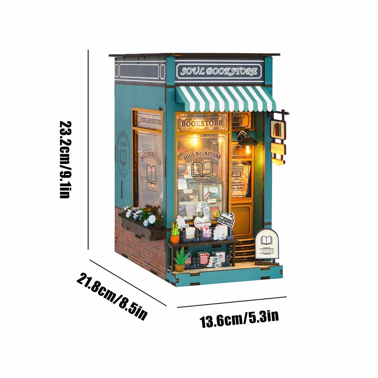 Kit Angolo Lettura Kit Casa In Miniatura | Angolo Illuminato Creativo Per Scrivania Ufficio Casa Studio Giardino Fatato Soggiorno Display Libreria