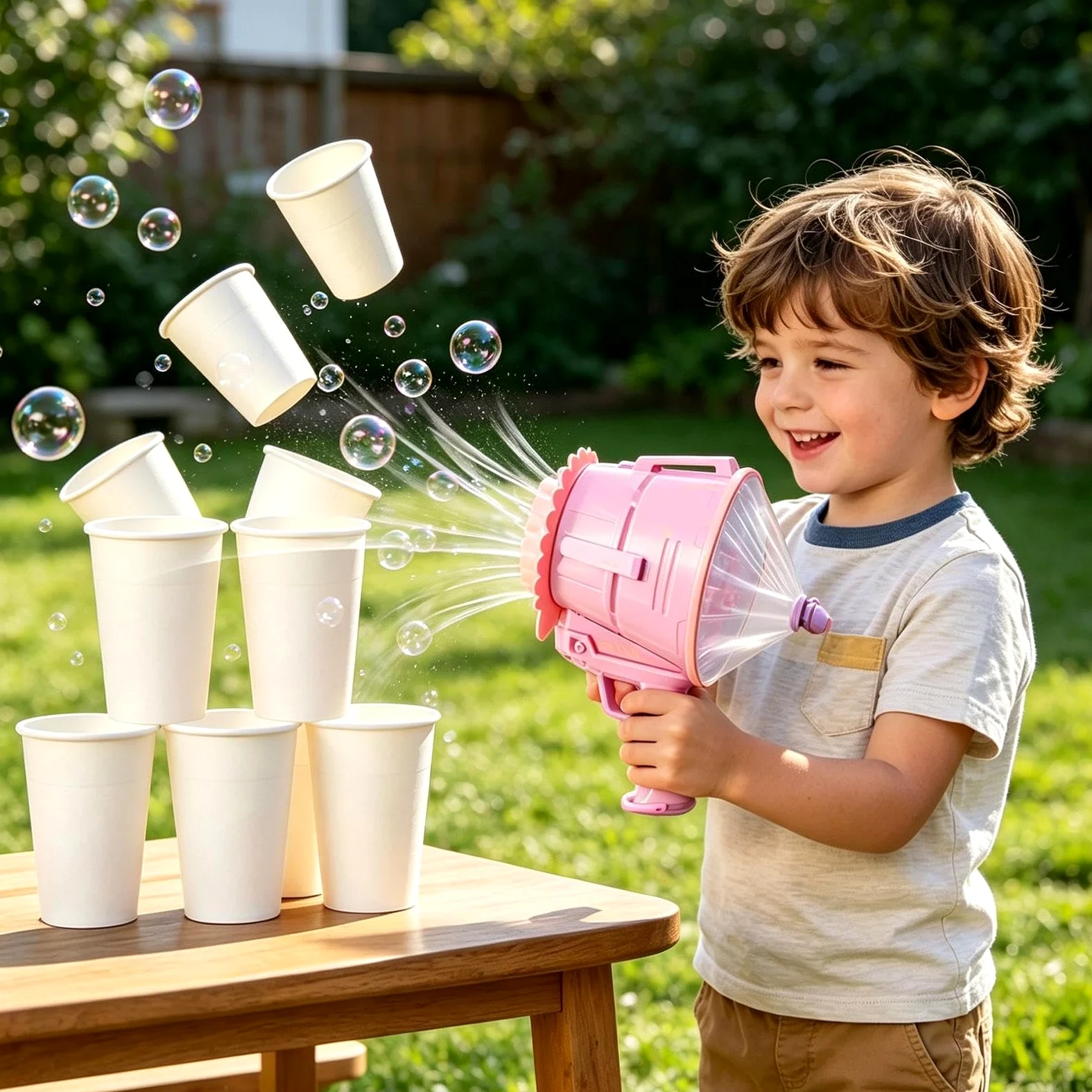Macchina Bolle Giocattolo Da Esterno Estivo | Bolle Portatile Per Bambini E Bambine Asilo Feste Vacanze Giardino Cortile Picnic Spiaggia Estivi Giochi