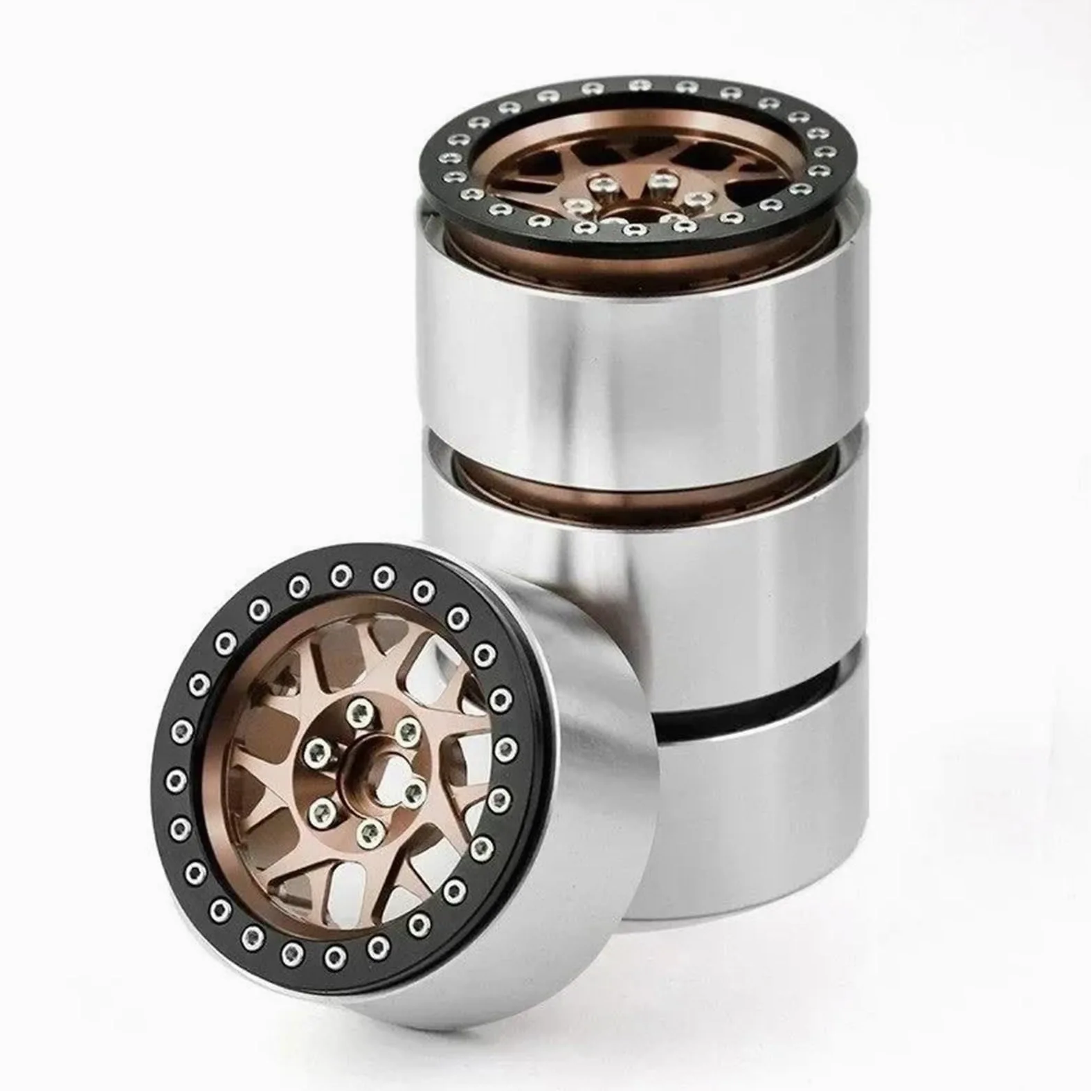 RC Beadlock Wheel Rim Hub 2. Metallo Per Axial Per SCX10 Per Wraith Per Capra RR10 RBX10 Per Traxxas Per TRX4 1/10 Auto Aggiornamenti Parti Ricambi Modellini RC
