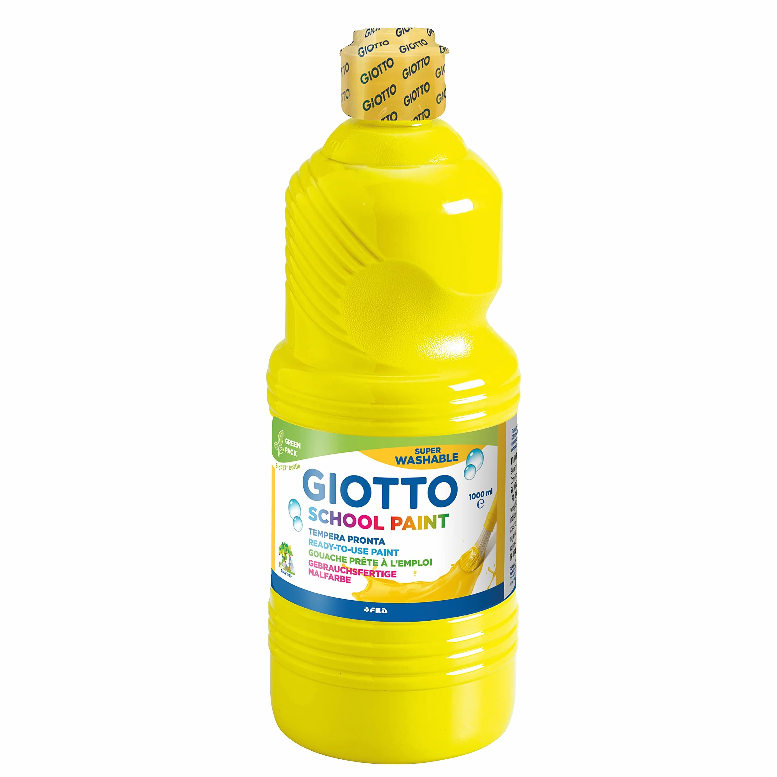 GIOTTO School Paint - Confezione Da 6 Tempere Pronte A Base D'Acqua, 1lt, Super Lavabile