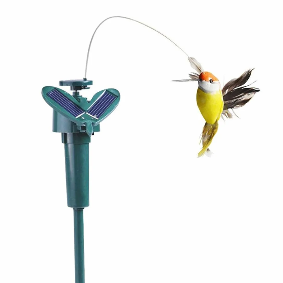 Colibrì svolazzante Solare - Farfalla Galleggiante A Energia Solare | Colibrì volante ad energia solare | Colibrì volante realistico per la decorazione del patio e del giardino