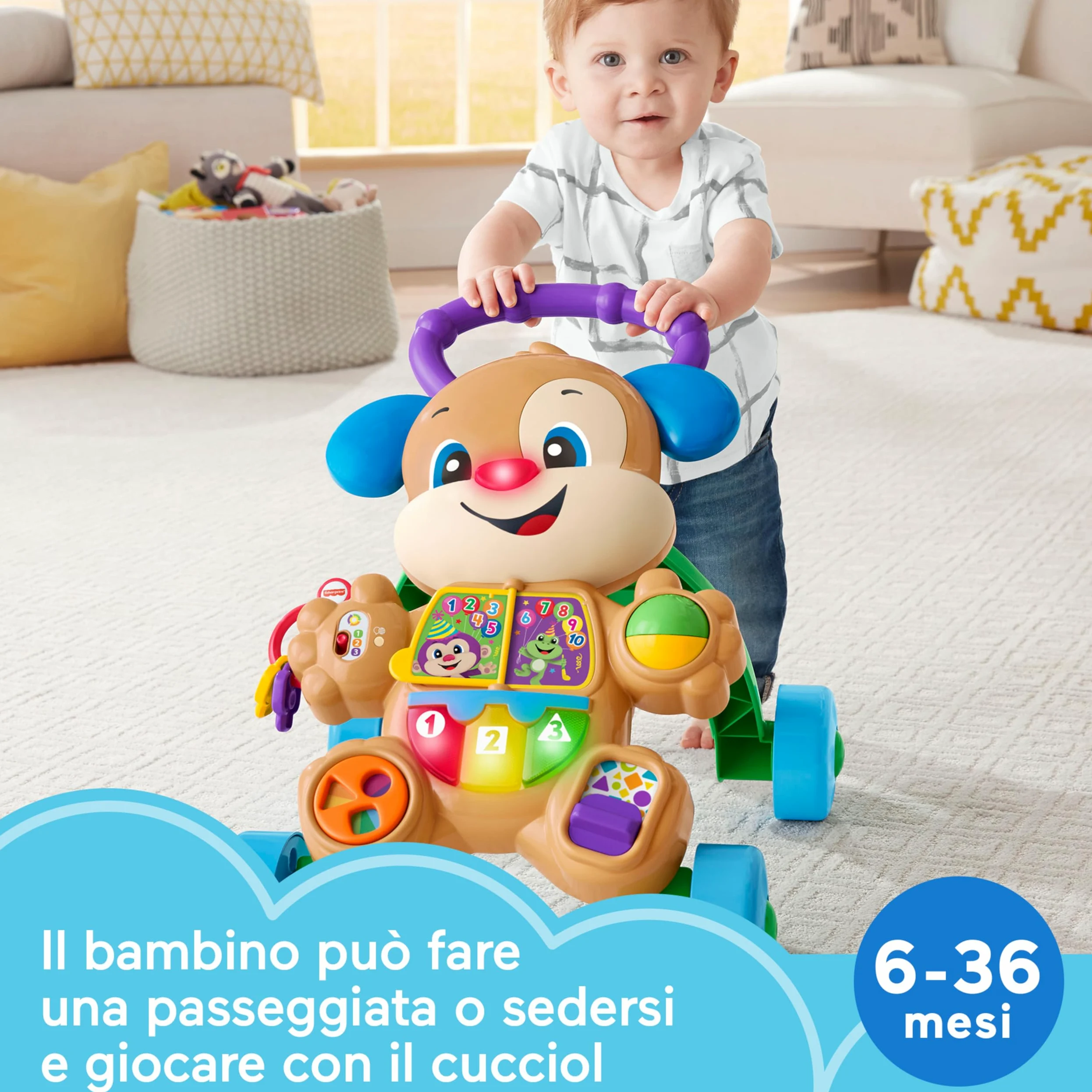 Fisher-Price Ridi & Impara Smart Stages Cagnolino Primi Passi, Multilingue