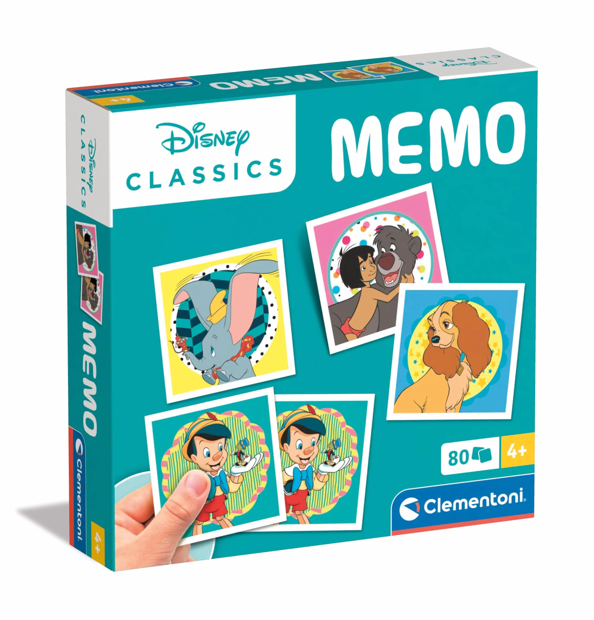 Clementoni - 18298 - Memo Disney Classics - Gioco Di Memoria E Associazione, Carte Da Accoppiare, Gioco Educativo Bambini 4 Anni, Gioco Di Carte, Gioco Da Tavolo Bambini, Made In Italy