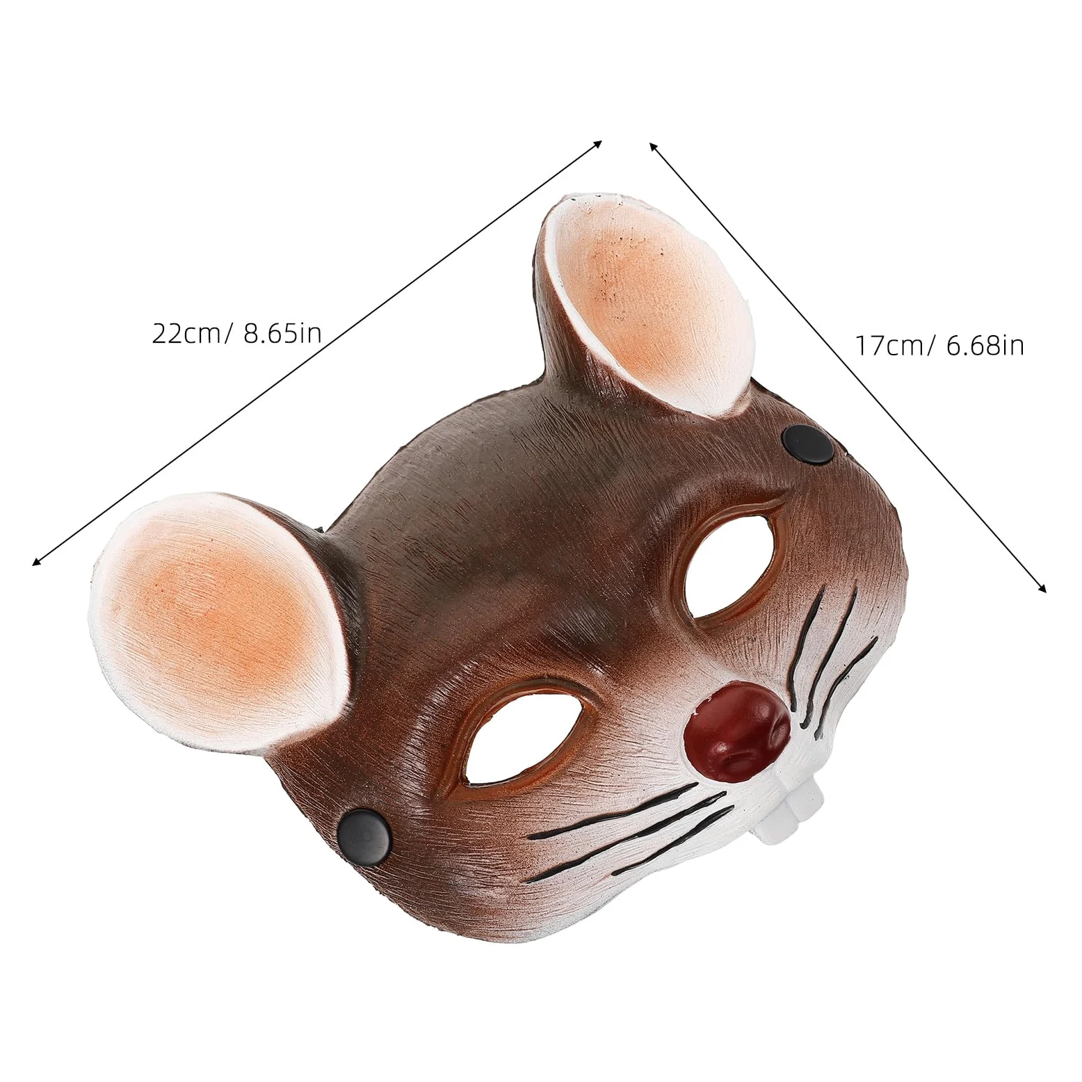Toddmomy 2 maschere da topo realistiche per costumi di Halloween, Natale, Carnevale, cosplay, animali, per adulti e bambini