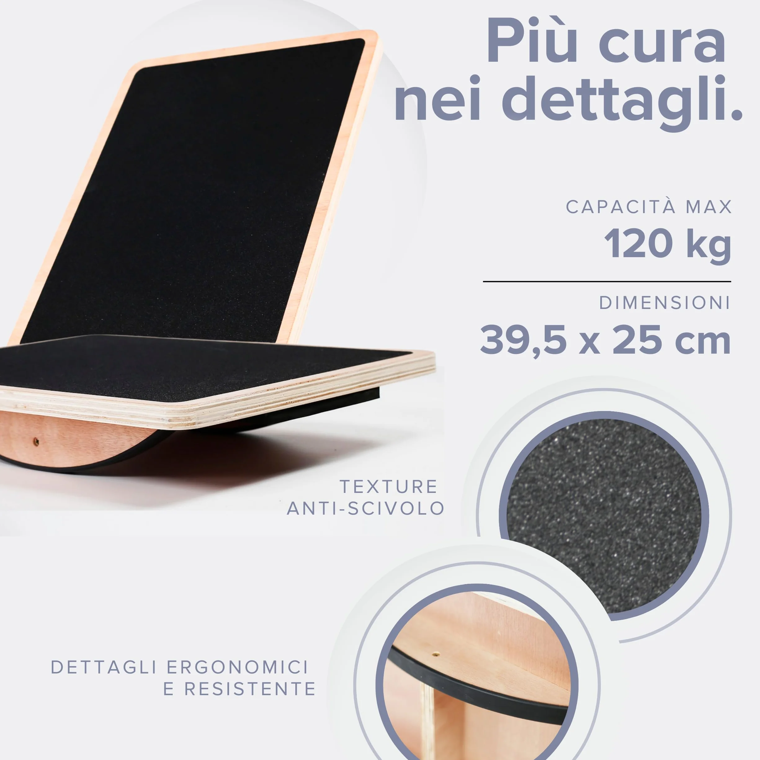 BILDER - Balance Board per Pilates, Yoga e Fitness, Tavoletta Propriocettiva con Superficie Antiscivolo - Migliora la Forza e la Coordinazione, Attrezzi Palestra Casa Ufficio Principianti ed Esperti