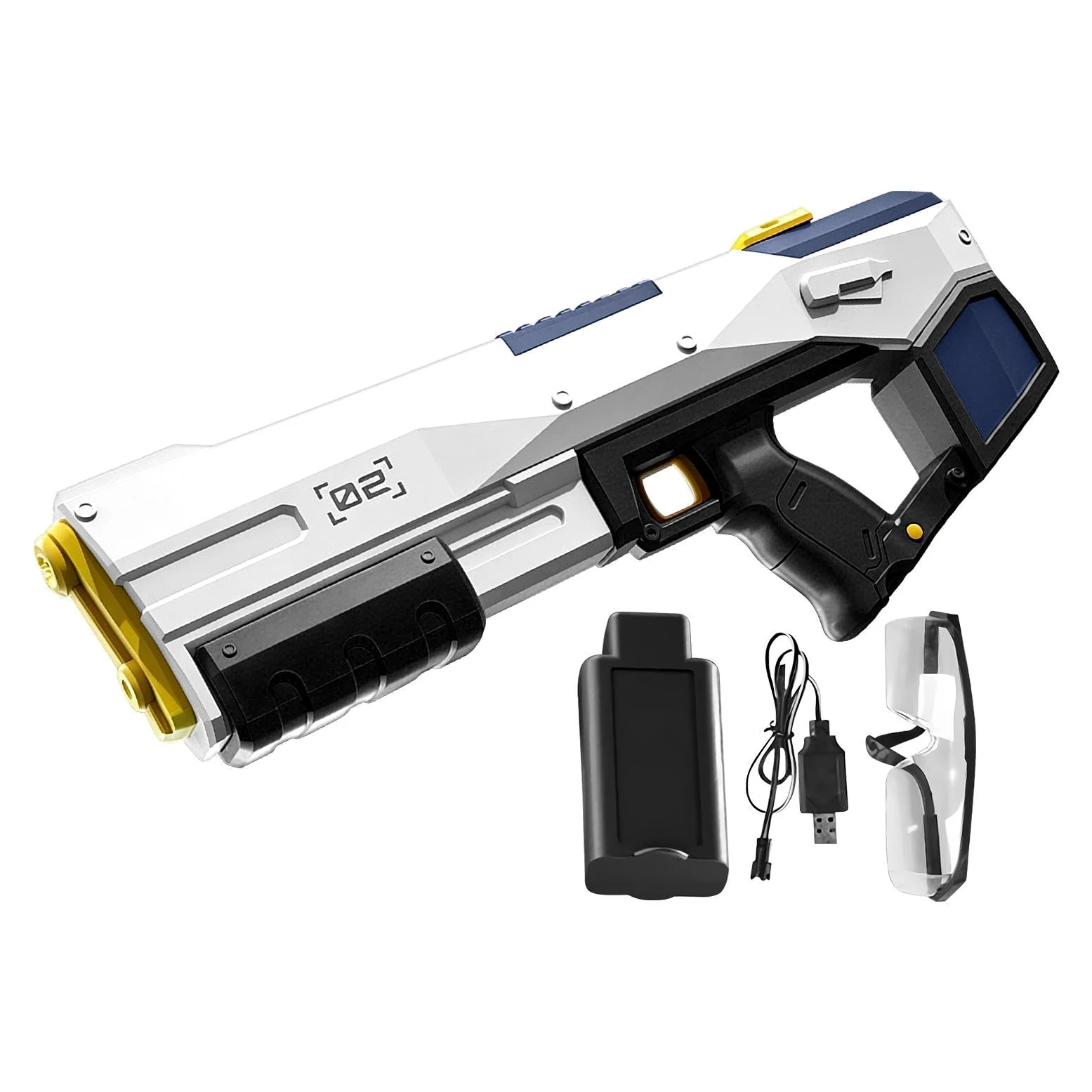 Pistola ad Acqua Elettrica a Grande Capacità e Lunga Gittata | Giochi d'acqua per piscina esterna per Cortile, Spiaggia, Piscina, Viaggio, Vacanza, , Prato, Campeggio,