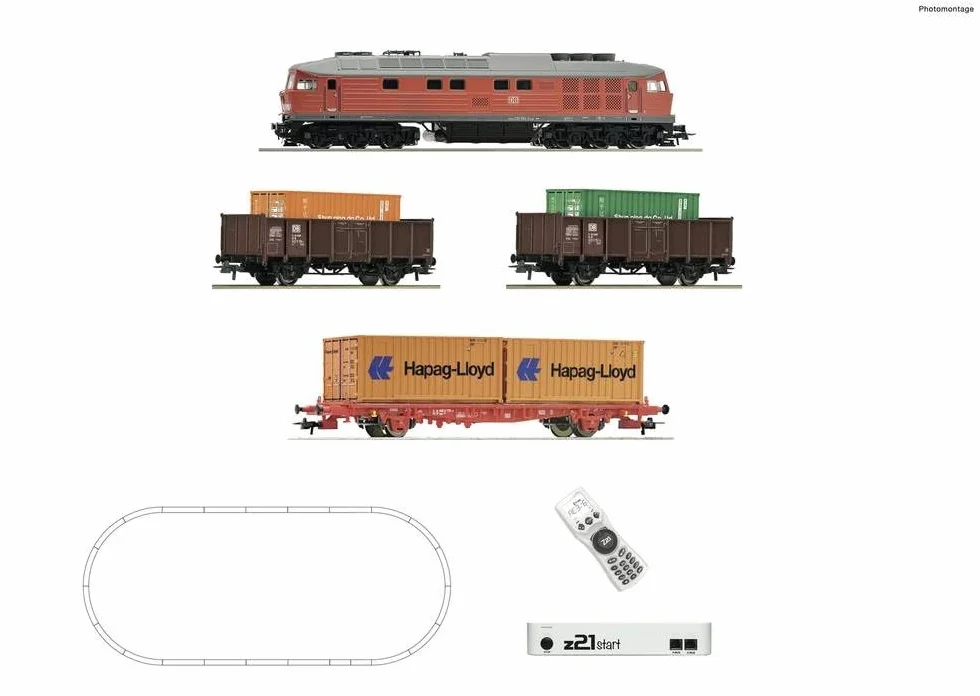 Roco 5110003 H0 z21start set digitale: locomotiva diesel BR 232 con treno merci DB AG