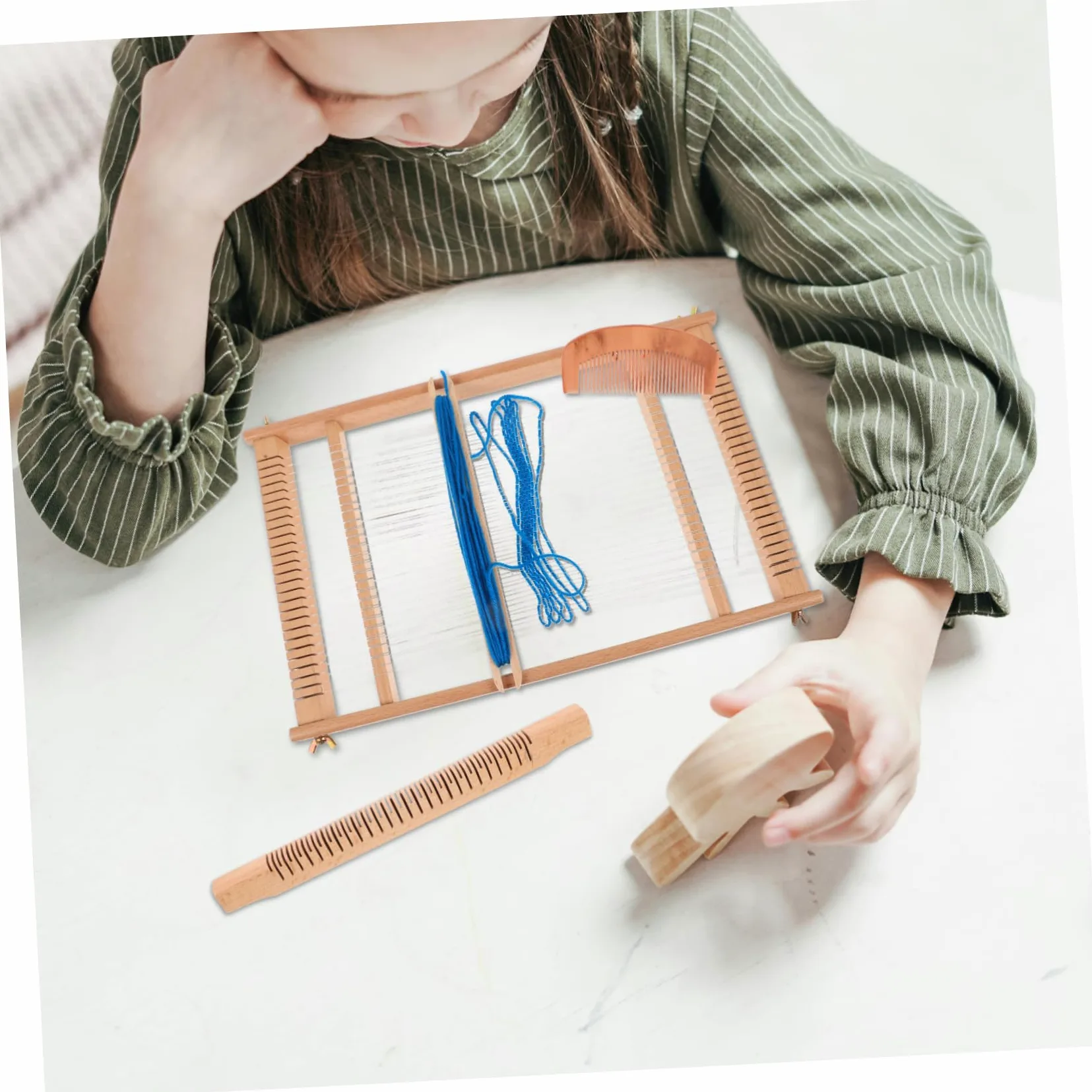NUOBESTY Telaio per Tessitura in Legno Telaio Fai da Te Facile da Usare per Principianti e Appassionati di Tecniche Artigianali