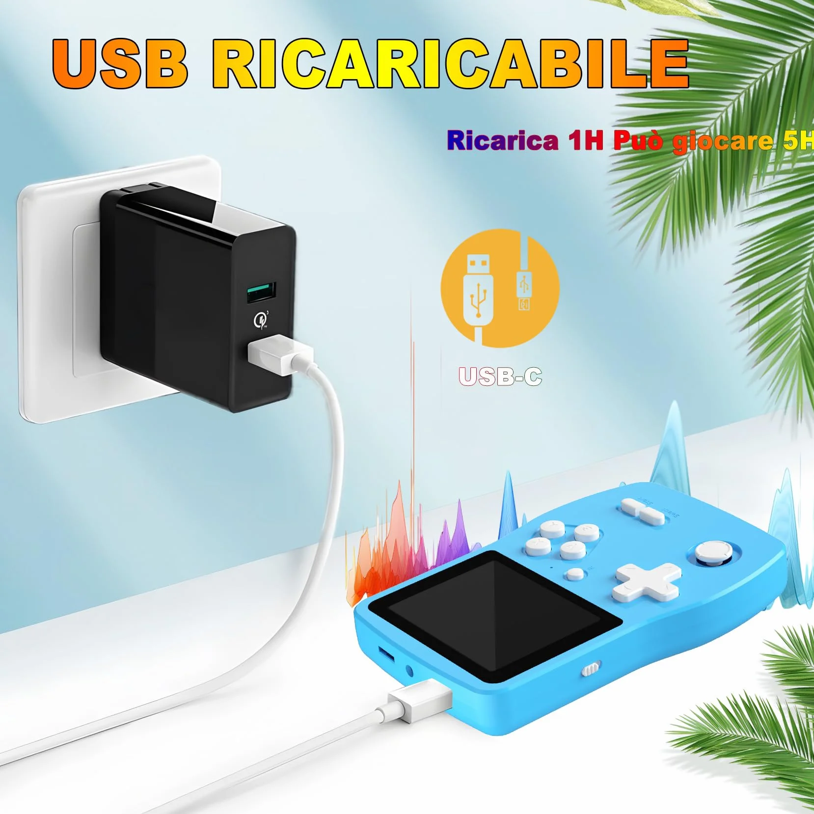 32 Bit Console Giochi Portatile per Bambini con 139 Videogiochi, Giocatore di Giochi con Schermo IPS da 3,0" e Batteria Ricaricabile, Mini Giochi da Viaggio Regali per Ragazzi Ragazze (Blu)
