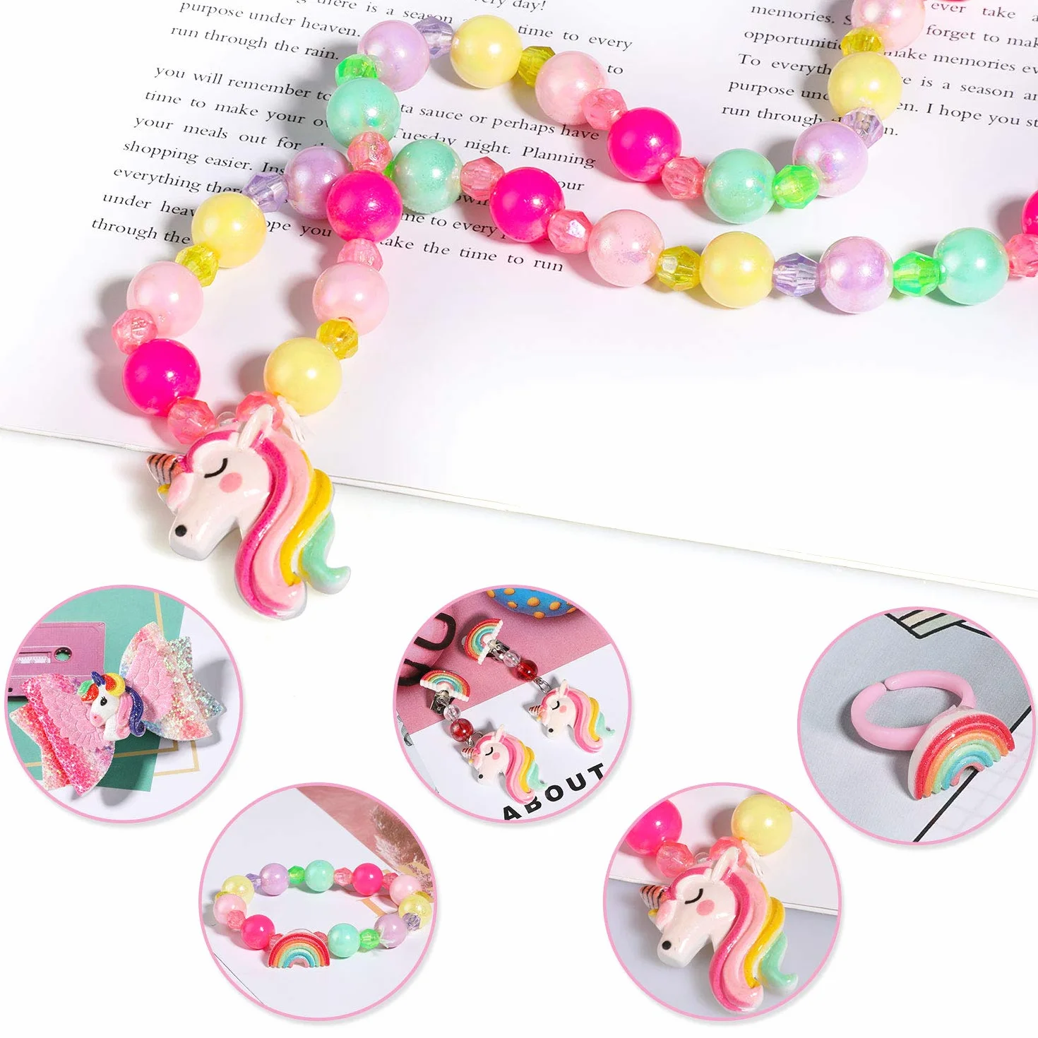 HIFOT Unicorno Borsetta Gioielli Glitter Set, Bomboniere per Giochi di Ruolo