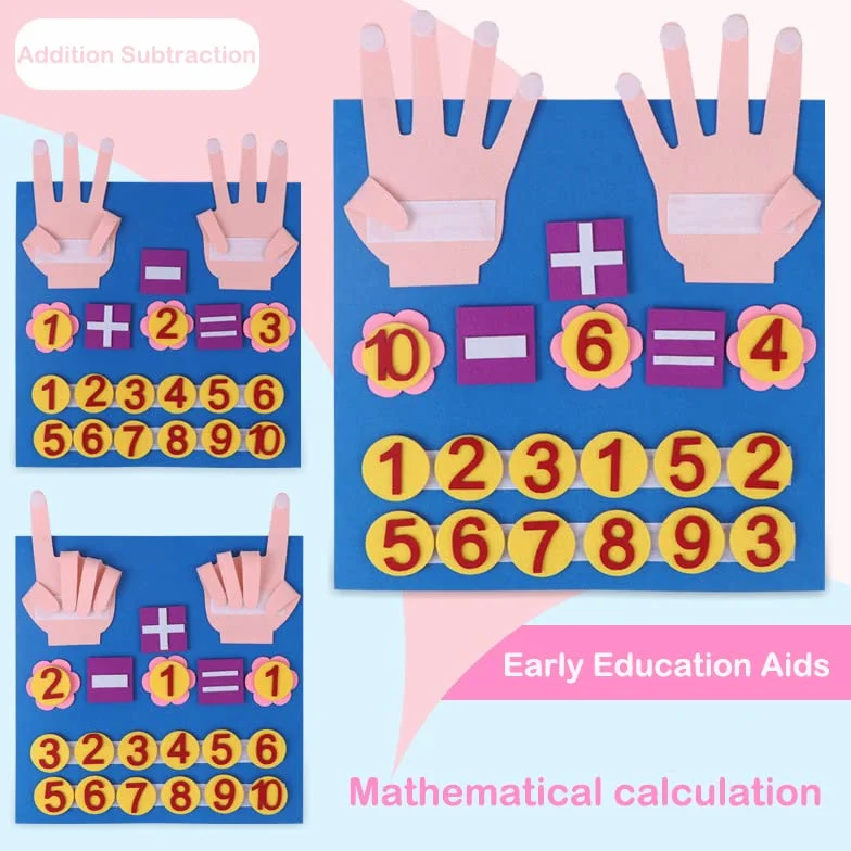 Feltro Board Numeri Montessori Apprendimento Bambino Addizione Sottrazione Matematica