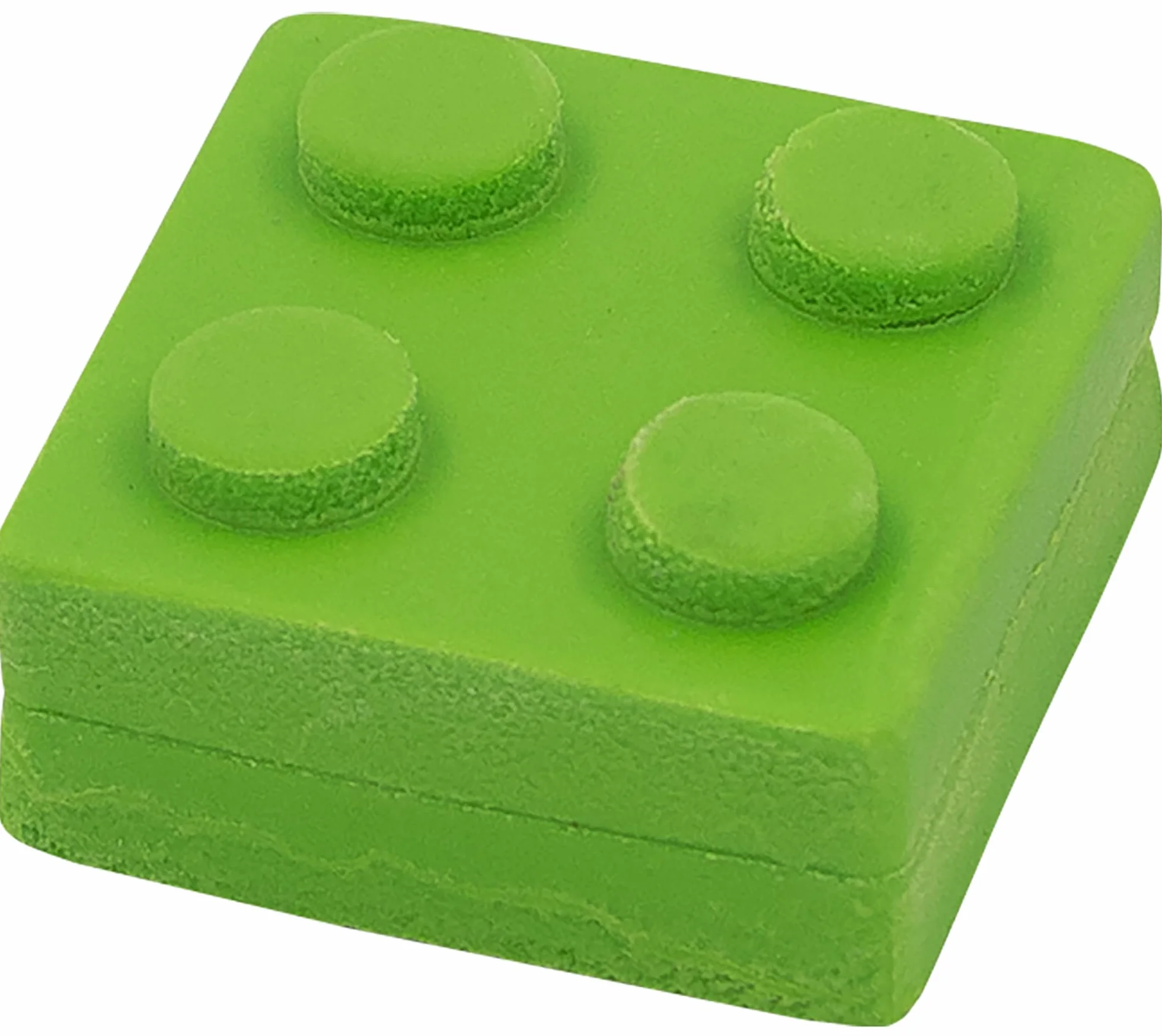 WEDO Bricky - Set di 4 gomme da cancellare a forma di mattoncini (rosso, blu, giallo, verde), plastica, senza PVC, ftalati e lattice, circa 2,5 x 2,5 x 1,3 cm
