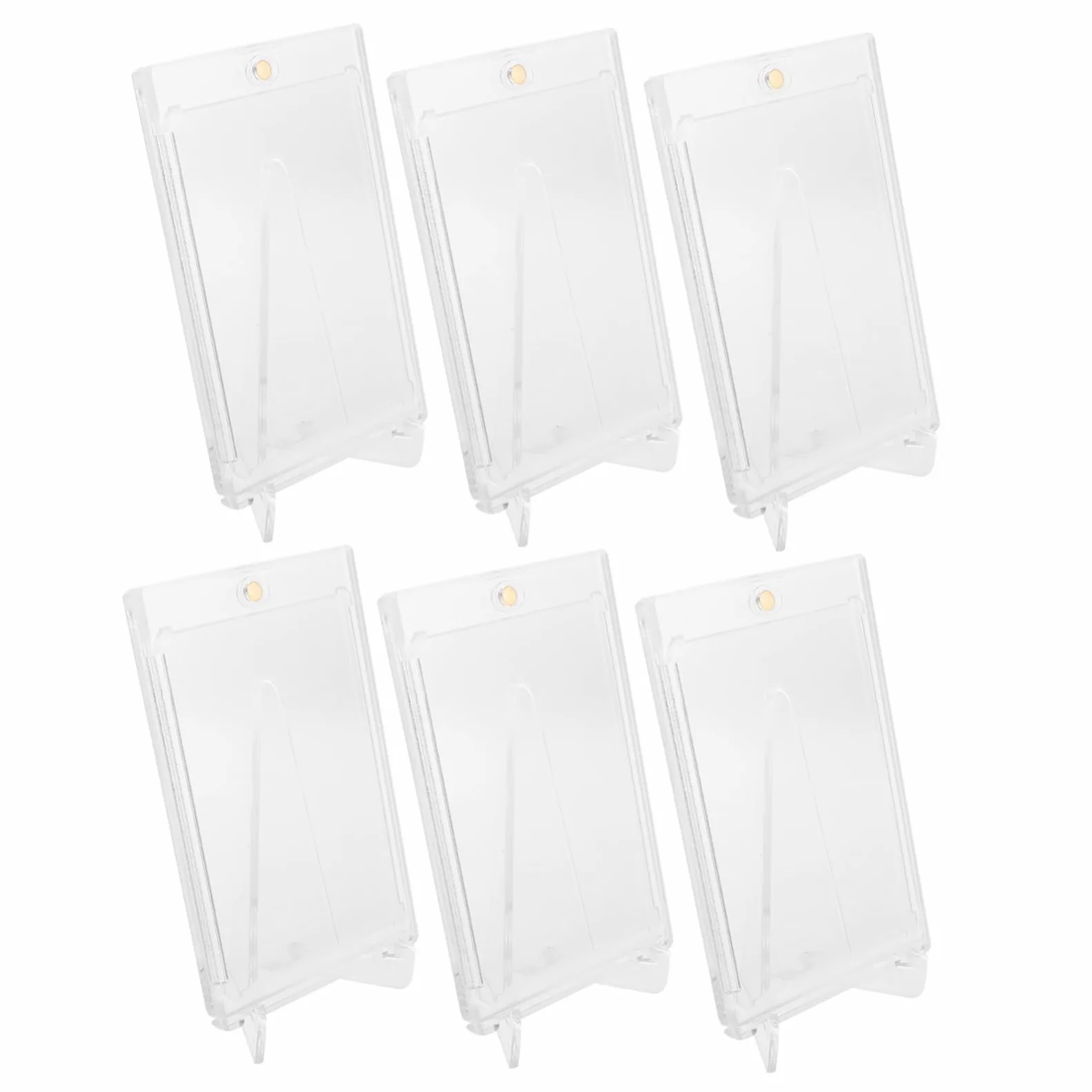 Custodie Porta Carte in Acrilico, Set da 6 con Supporto Display | Foto Cards e Trading Cards, Struttura Magnetica con Base Stabile, Uso Domestico e Ufficio