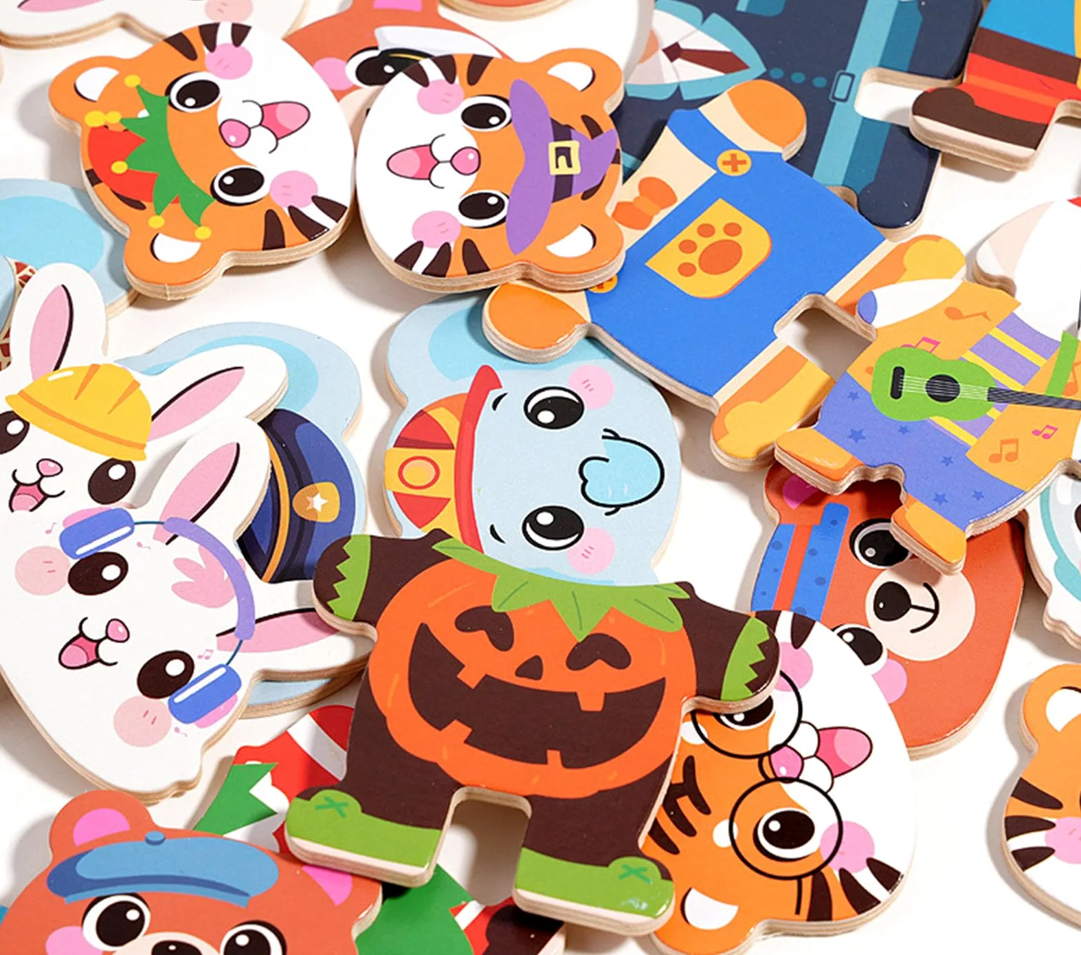 Puzzle di Travestimento con Occupazioni Animali, Gioco educativo per la cognizione