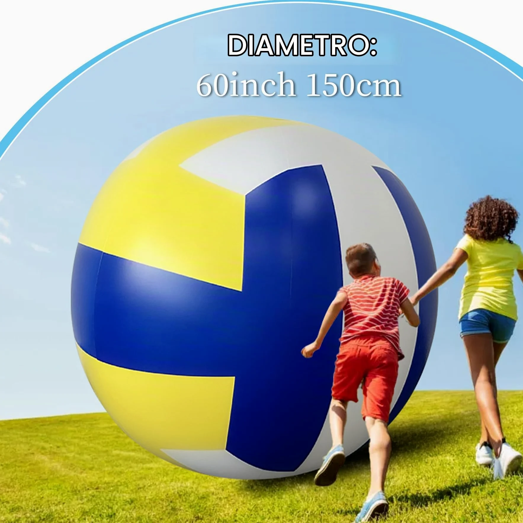 Palloni da spiaggia enormi delle palle gonfiabili di pallavolo gigante a 60 pollici | Grande PVC Jumbo Beach Sports Balls Giocattoli per attività all'aperto Bomboniere