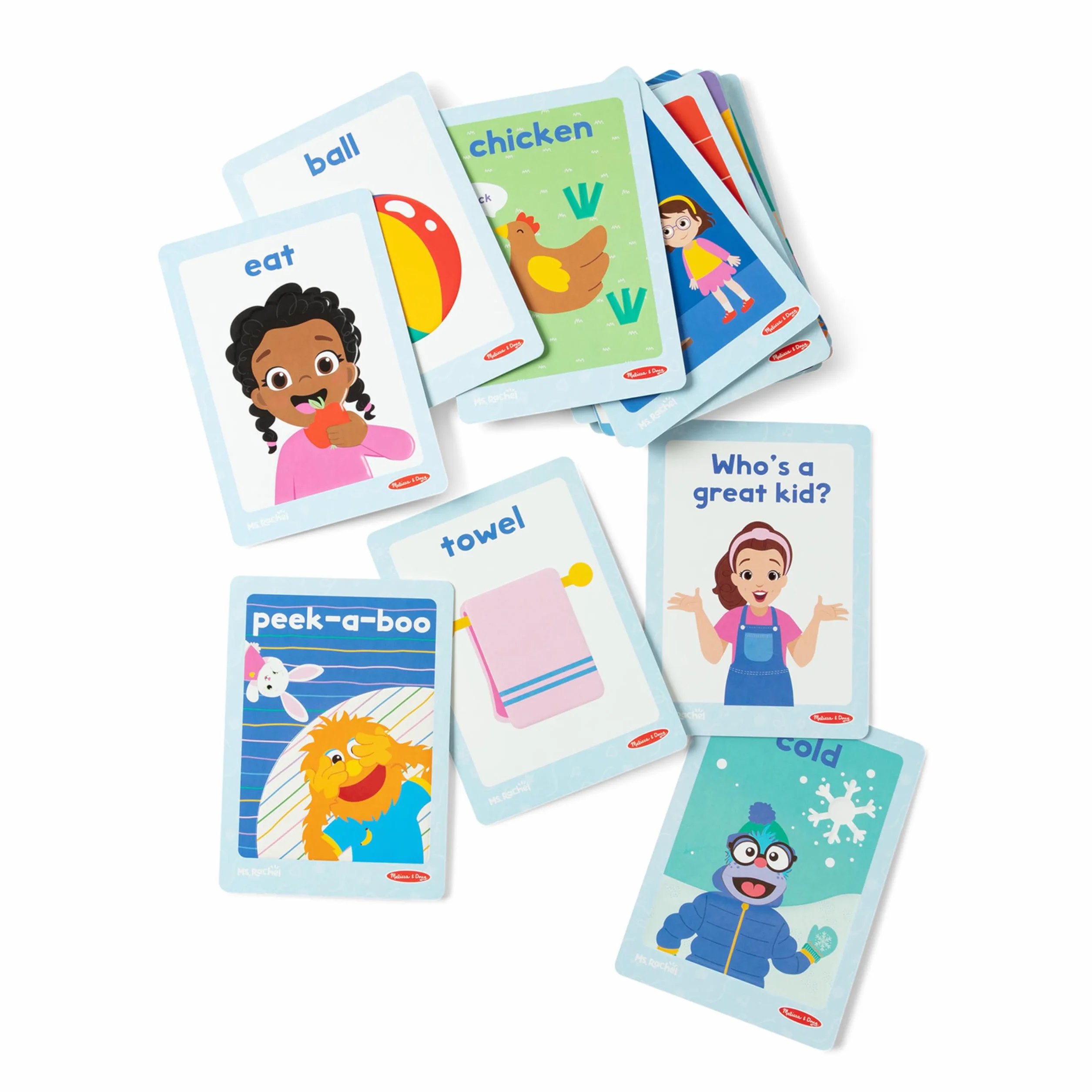 Melissa & Doug® Ms. Rachel™ First Words - Flashcard sensoriali, giocattolo educativo per bambini e bambine