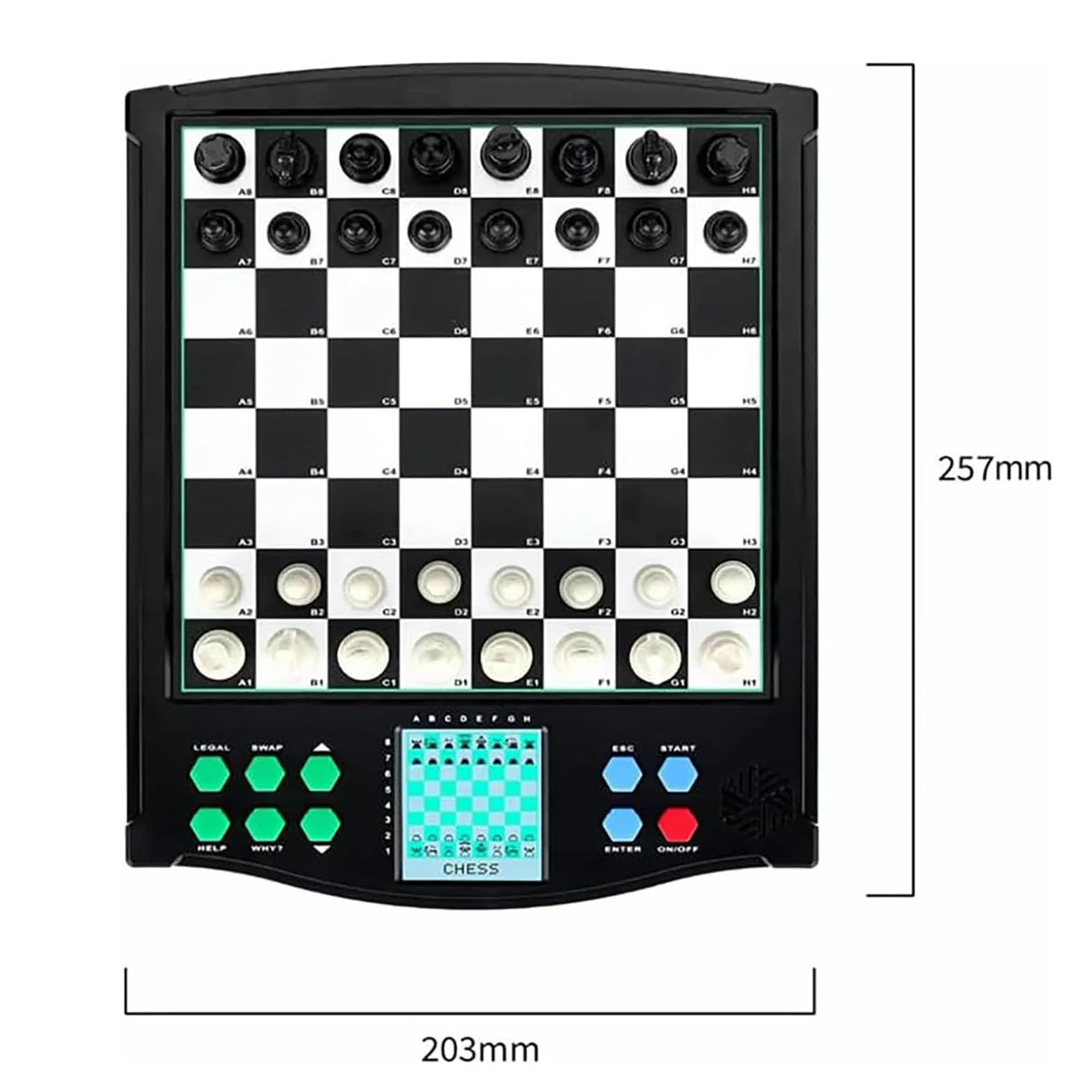 Scacchiera Elettronica Touchscreen, Gioco da Tavolo Elettronico, con Schermo LCD, Due Scacchiere, 30 modalità di Gioco, per Partite a Due Giocatori E in Famiglia