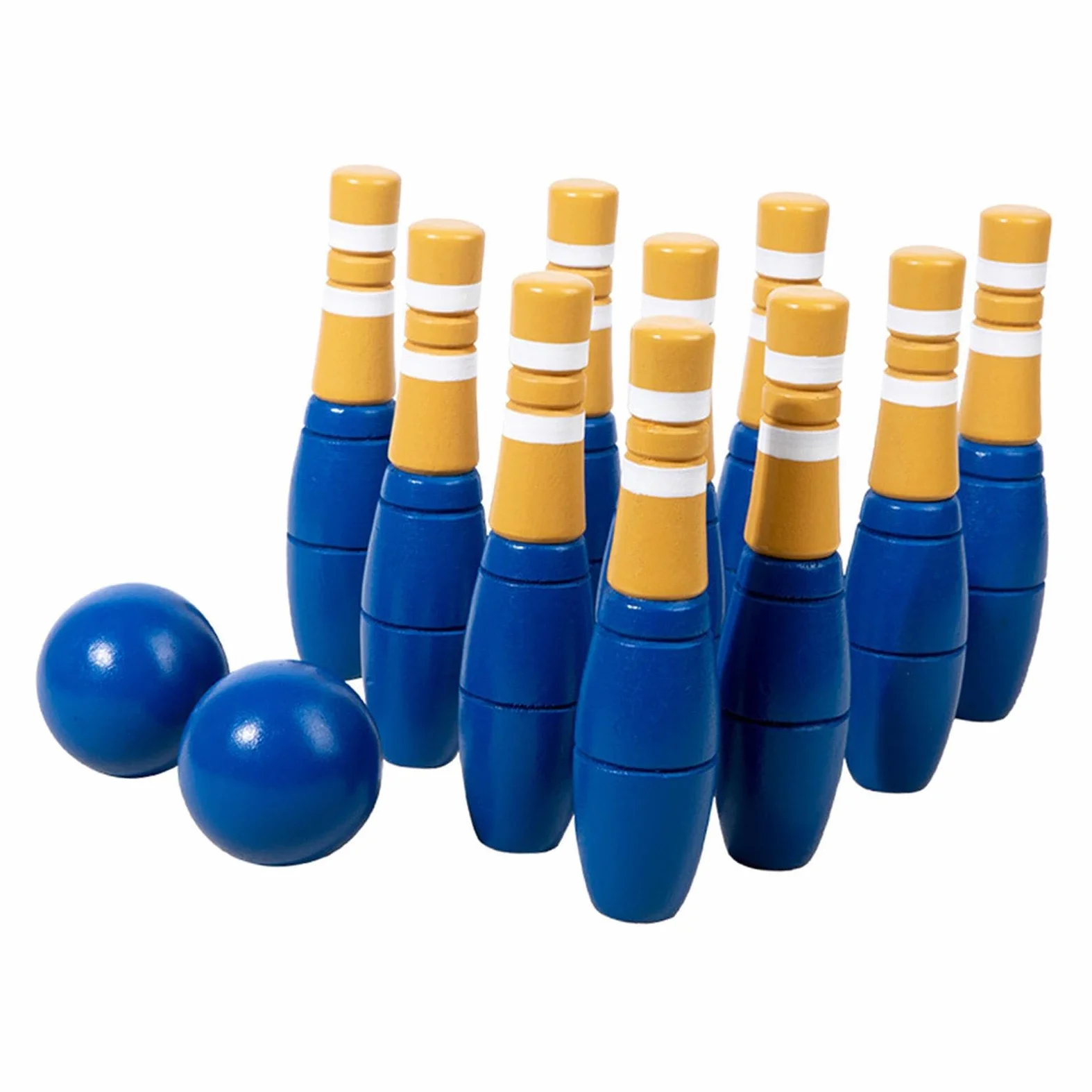 Set da Bowling per Bambini con Birilli in Legno, Giocattolo | divertente per attività al chiuso. Il set da bowling per bambini include 10 birilli, gioco interattivo per il tempo libero