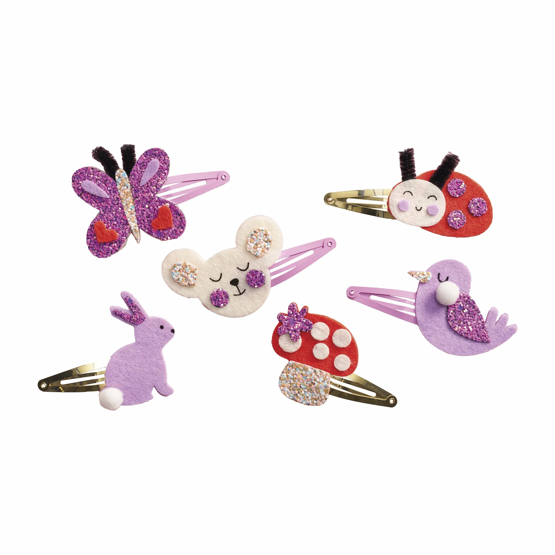 Janod - Set per Creare 6 Fermagli - Giardino Fiorito - Cofanetto per Il Tempo Libero Creativo dei Bambini - Motricità fine e creatività - da 5 Anni - J09179