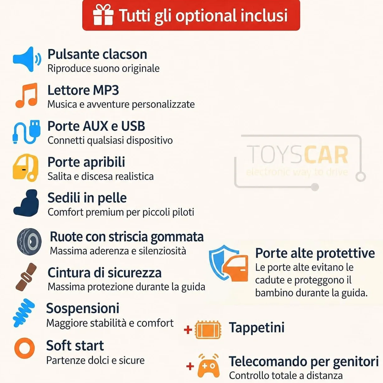 TOYSCAR Audi RS6 Macchina Elettrica per Bambini 12V Doppio Motore Telecomandata Sedile in Pelle