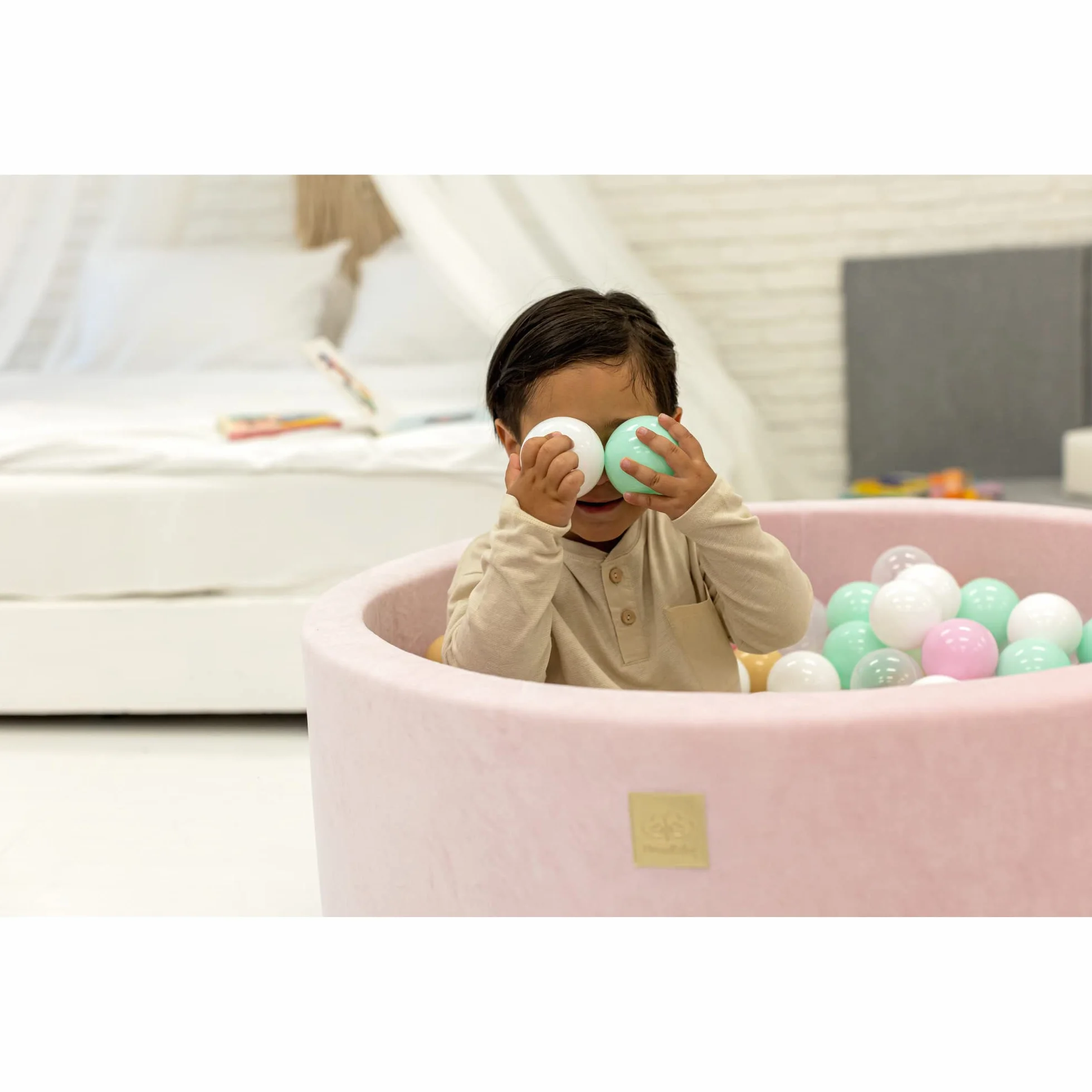 MEOWBABY 500 ∅ 7Cm Palline Colorate per Bambino Baby per Piscina di Palline Rotondi di Plastica per la Stanza dei Bambini Giocattoli Fabbricato in EU Giallo