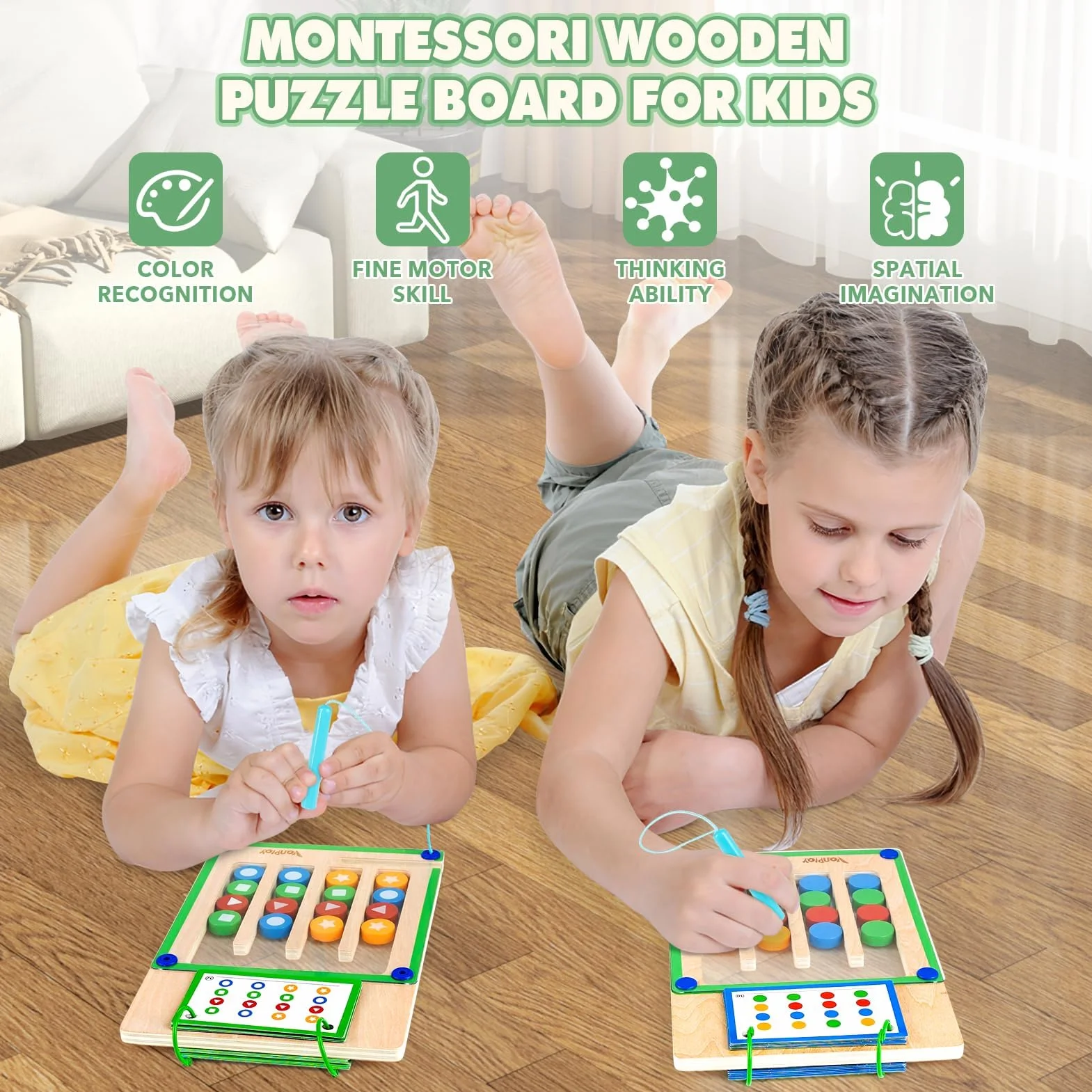 Vanplay Giochi Montessori Magnetici, Labirinto Magnetico Colori Giocattoli Gioco di Smistamento Educativi Giocattoli Regalo per 3 4 5 6 Anni