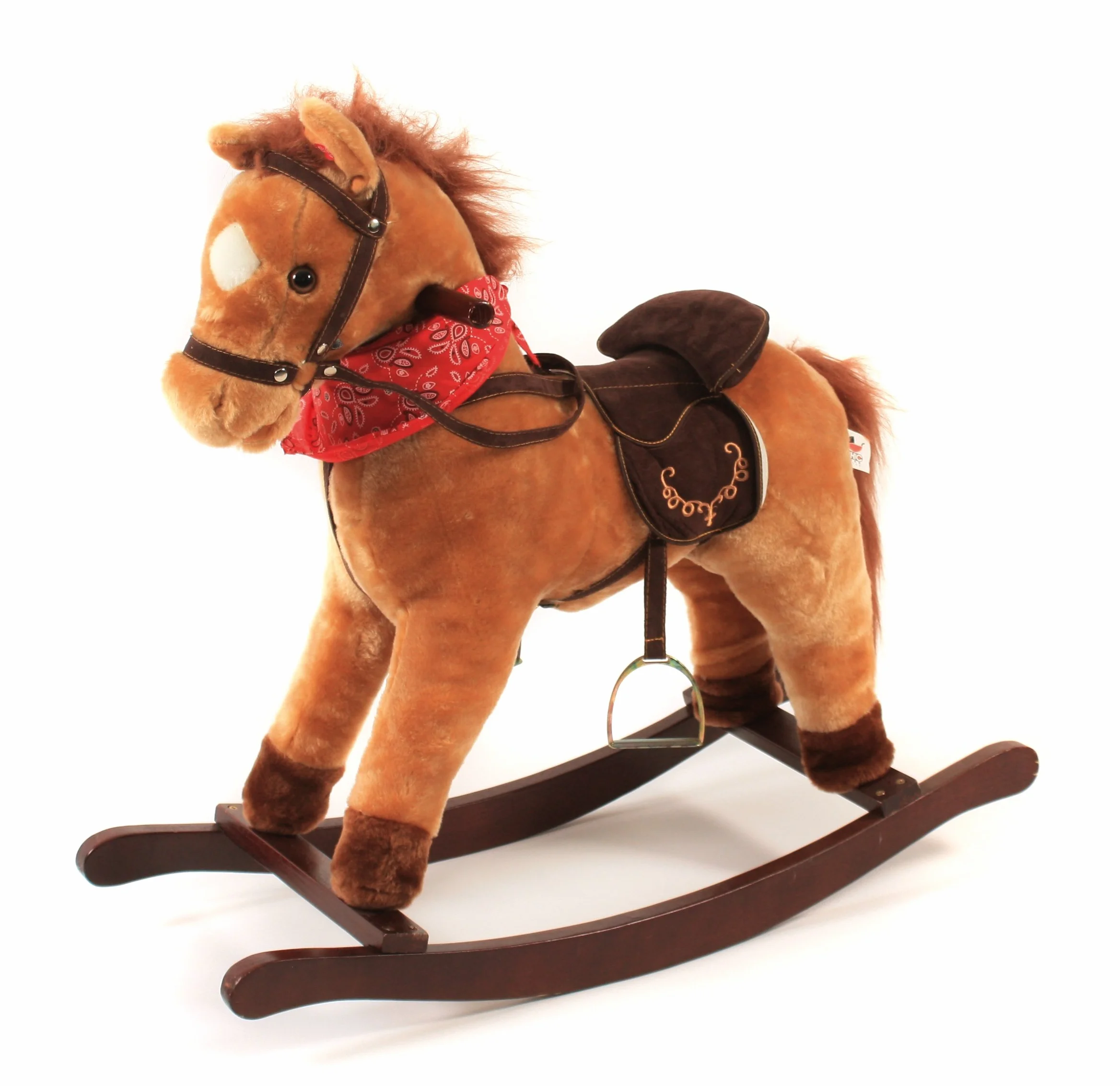Bayer Chic 2000 - Cavallo a dondolo da cowboy, con suono, marrone