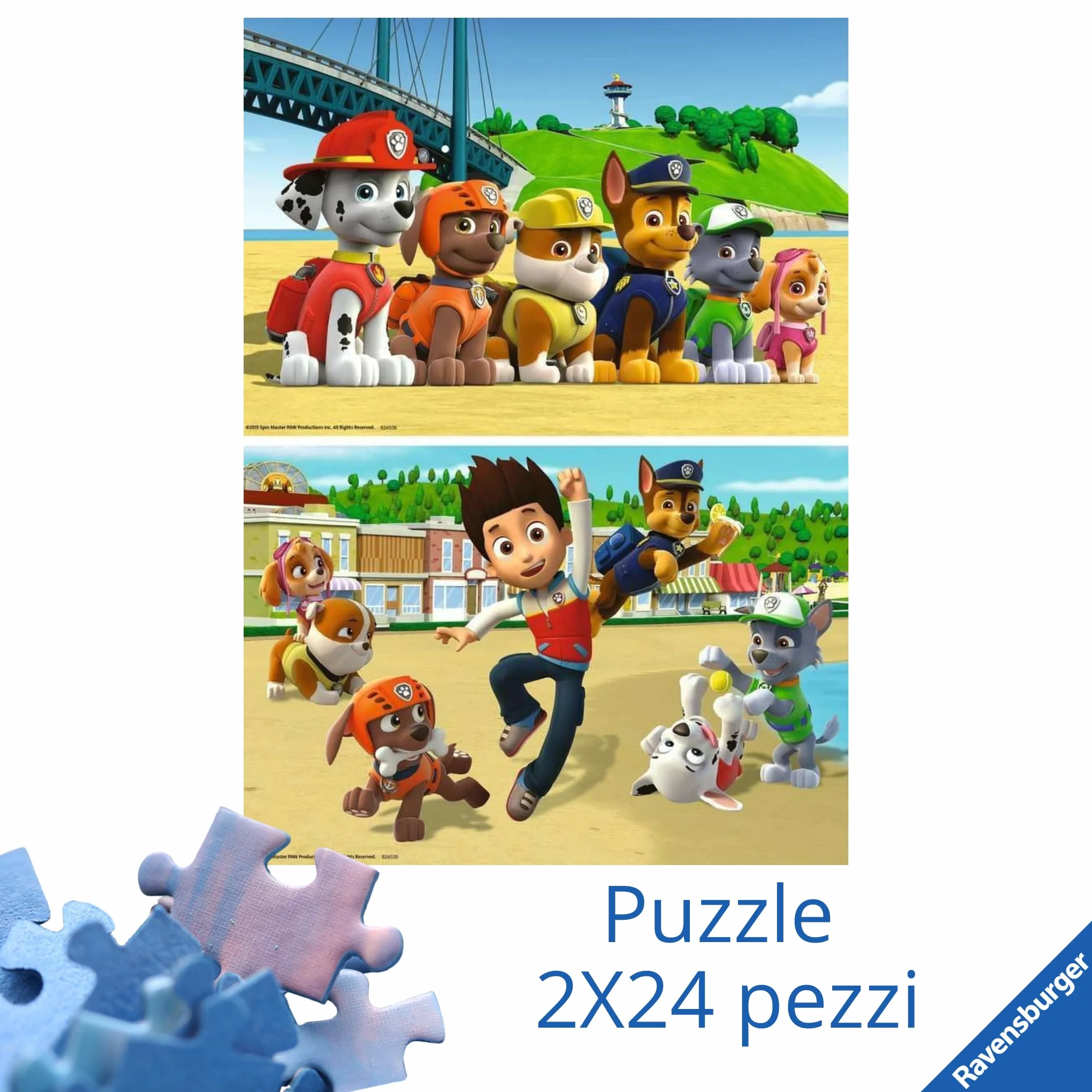Ravensburger - Puzzle Bambini 4 Anni 2x24 Pezzi, Paw Patrol - Puzzle 4 Anni, Collezione Paw Patrol, Include 2 Puzzle 24 Pezzi, Giochi Educativi, Idee Regalo