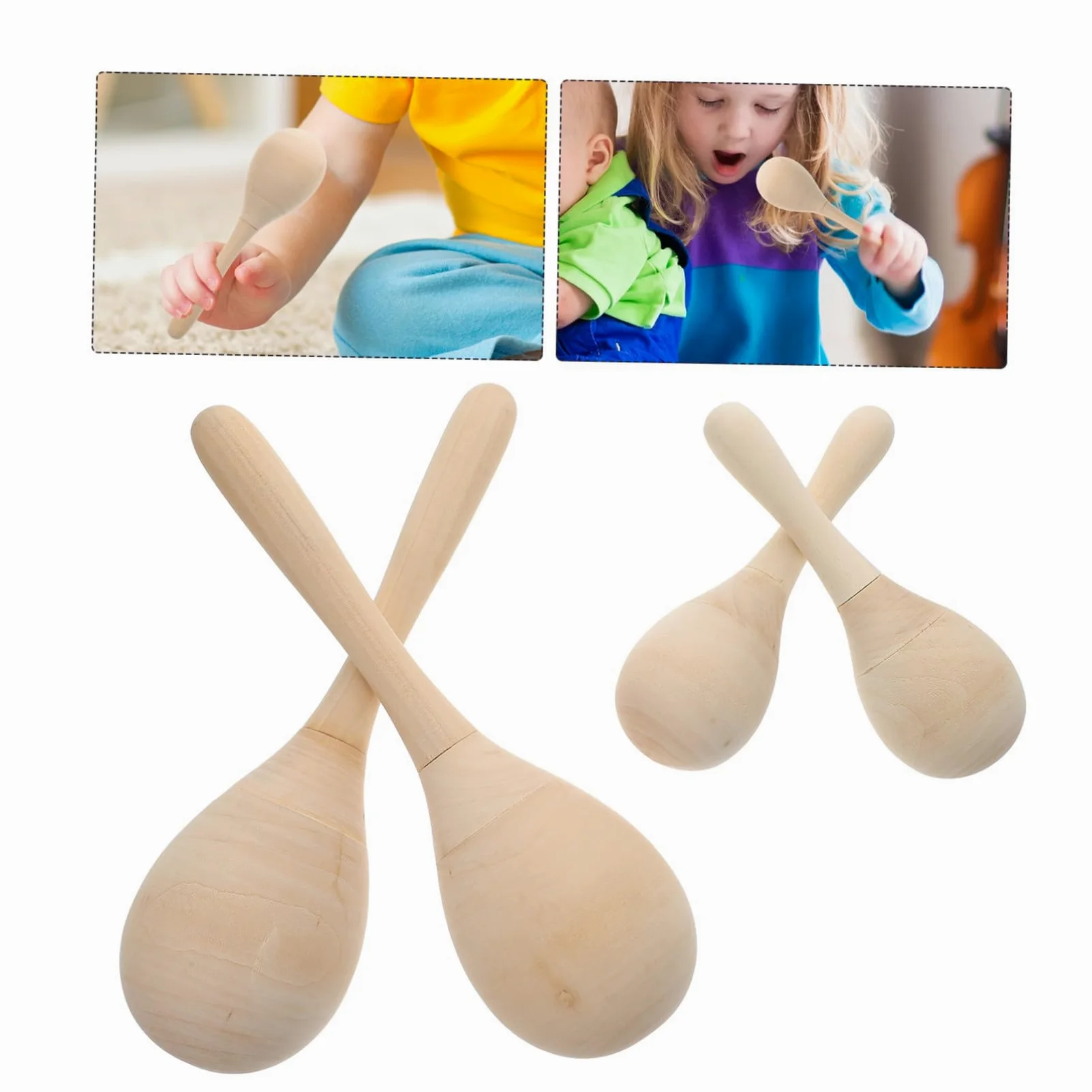 ORFOFE Maracas Strumenti Musicali Educativi da Dipingere in Legno 12 Pezzi Facili da Impugnare Giocattoli Creativi per Ragazzo Ragazza per Scuola e Classi per Feste e Attività Manuali