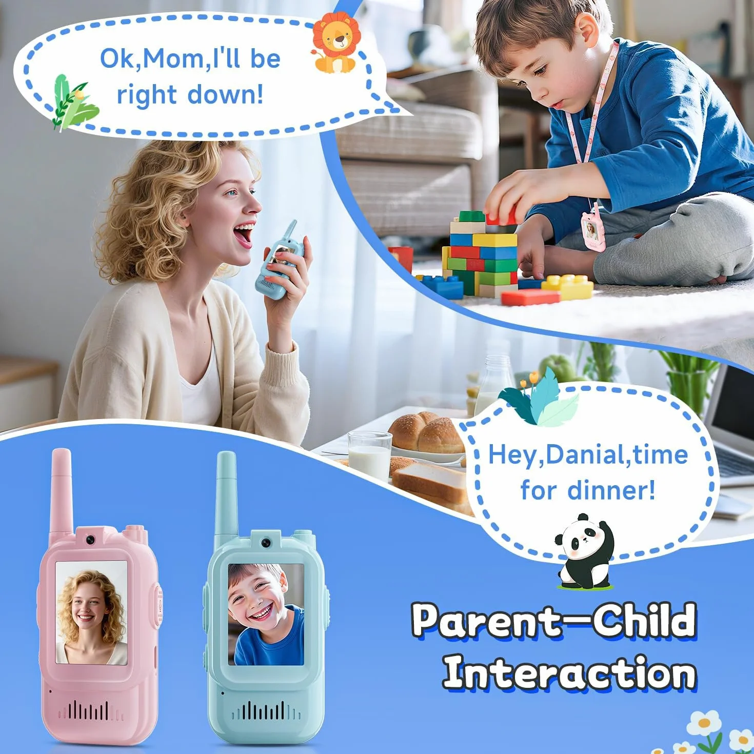 Bambini Walkie-Talkie Video Set 2 Pezzi Giocattolo Interattivo Educativo Fotocamera HD