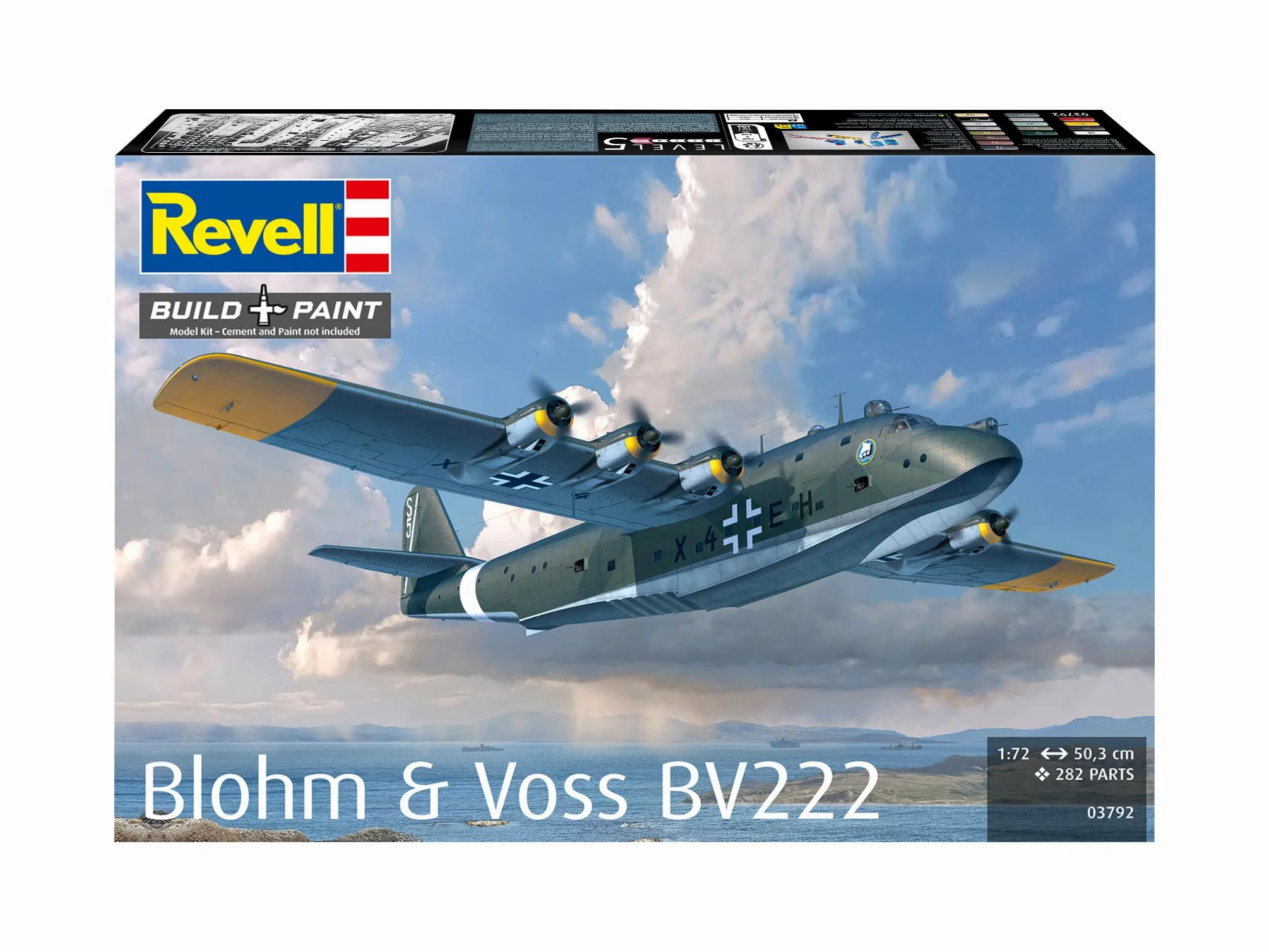 Revell 03792 Blohm & Voss BV222 - Kit modellino aeromobile in plastica non costruita/non verniciata, scala 1:72