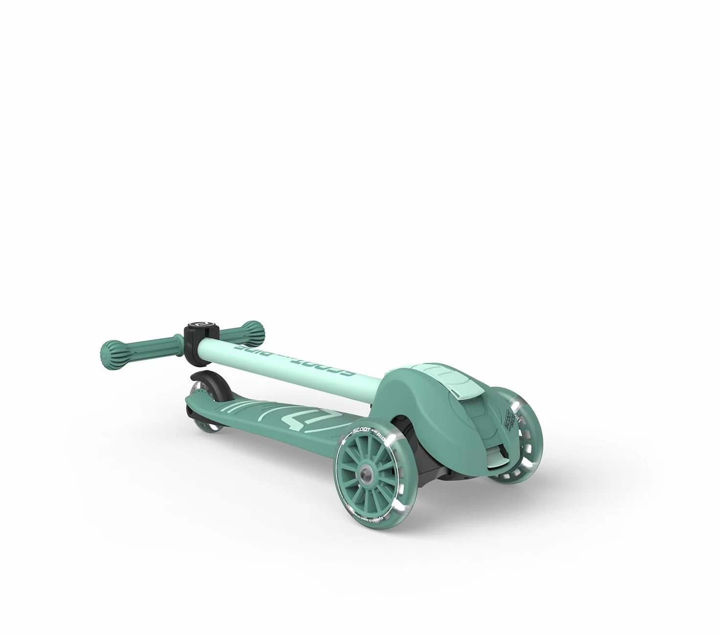 Scoot & Ride Highwaykick 3S Monopattino per bambini regolabile in altezza pieghevole sterzo a LED 96-130 cm