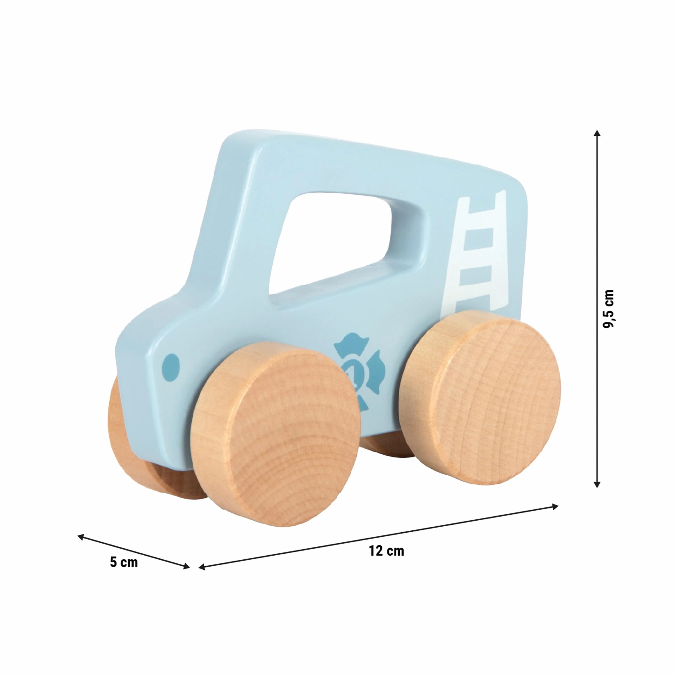 Small Foot automobilina Blu in Legno 2 in 1 per la motricità dai 6 Mesi