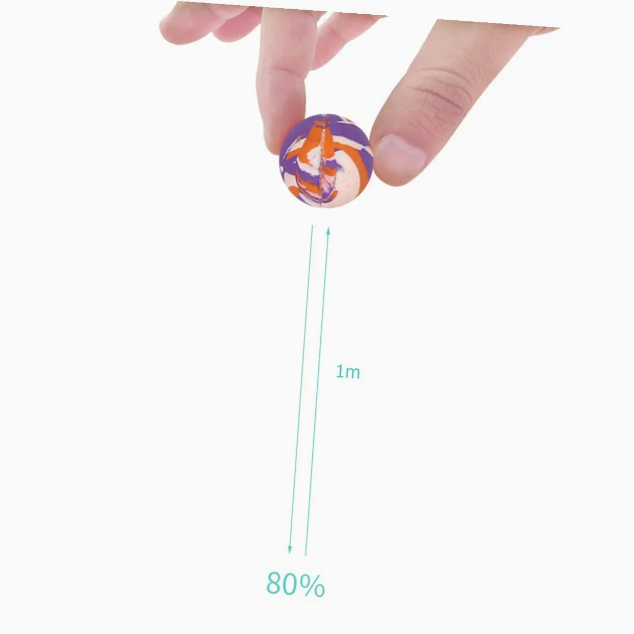 Uonlytech 100 Pezzi Palle Rimbalzanti in Gomma da 32mm Palla per Saltare Morbida e Inodore Giocattolo per Bambini attività Ricreative Stile Casuale