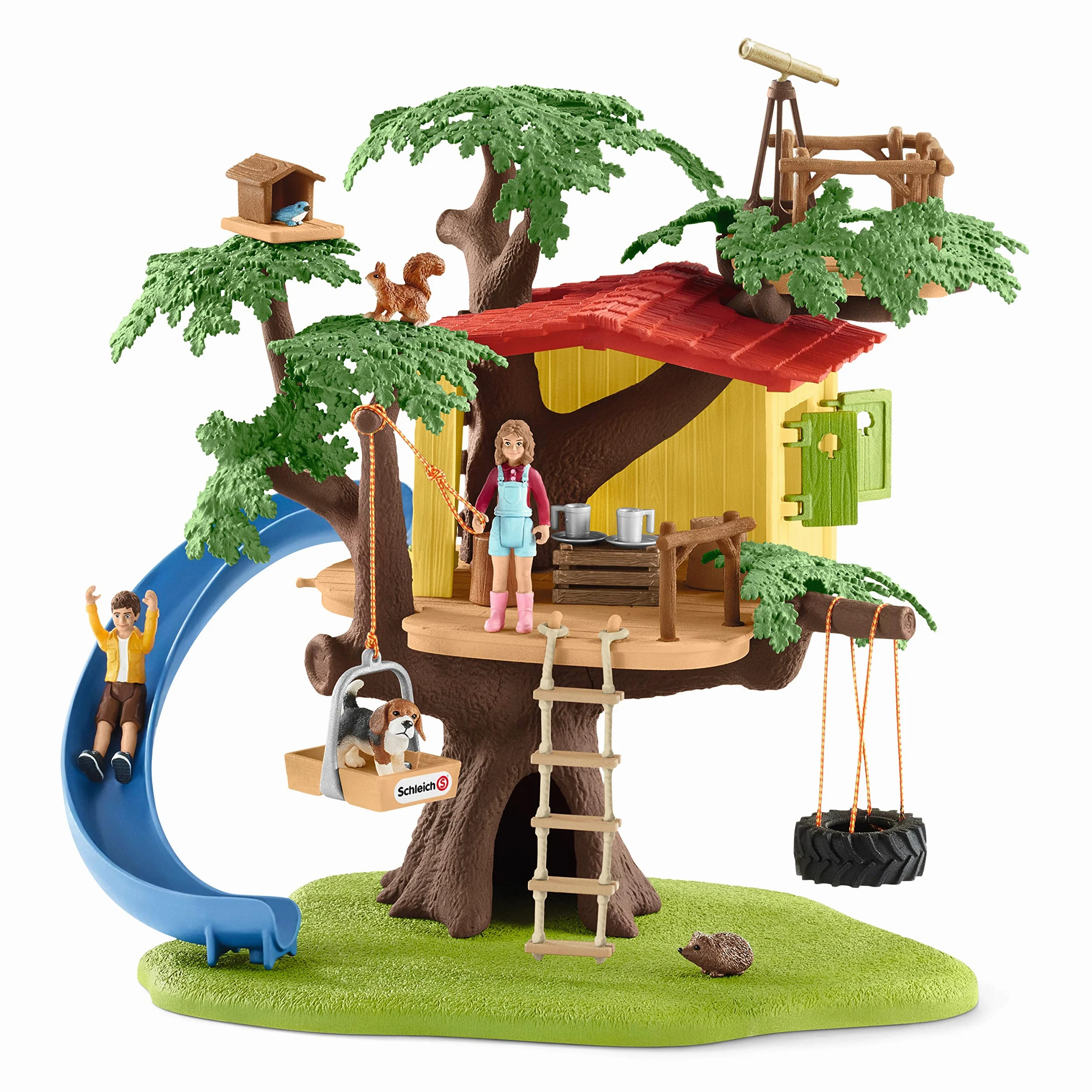 Schleich FARM WORLD | Casa sull'Albero dell'Avventura 42408 | 28 pezzi | Set da gioco dai 3 anni | set con personaggi, numerose funzioni e tanti accessori | figura animali della fattoria schleich