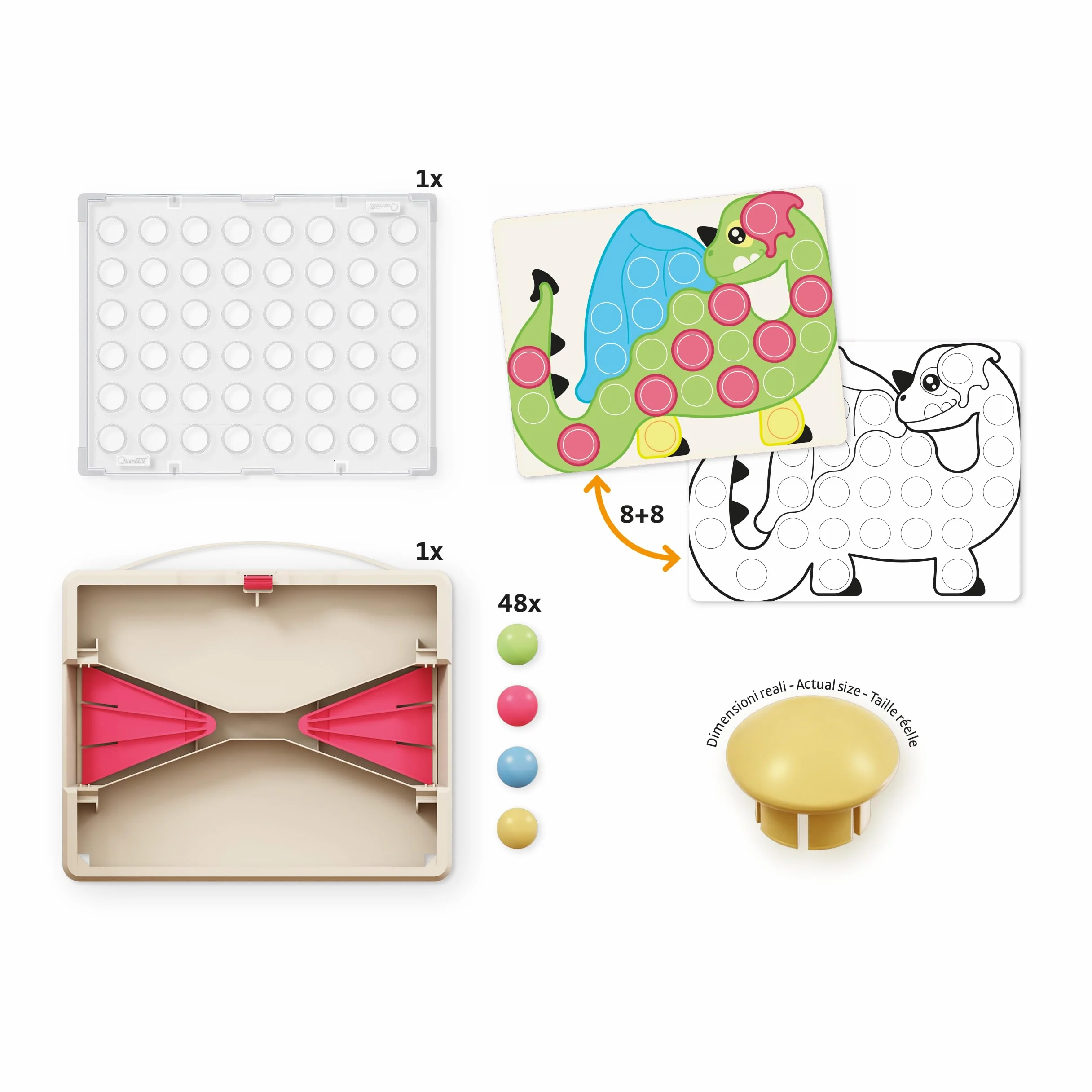 Quercetti Giochi Educativi 2 Anni Mosaico Bambini Chiodini Gioco Sviluppa Motricità Fine Coordinazione Oculo-Manuale e Sviluppo Sensoriale Regali Natale Bambini Giochi Montessori Made in Italy